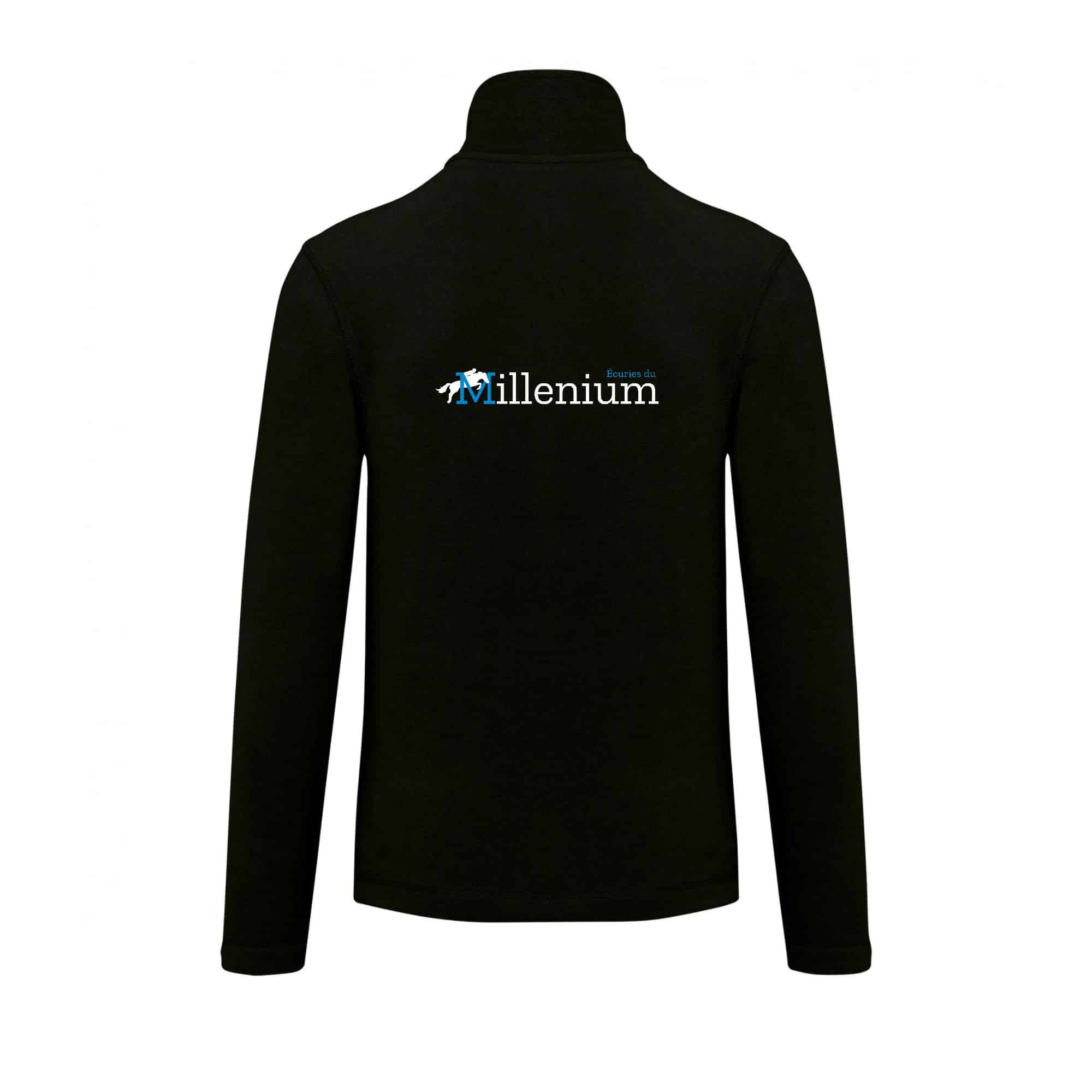 Veste micropolaire zippée (homme) – Ecurie du millenium - Noir – K911 – Image 3