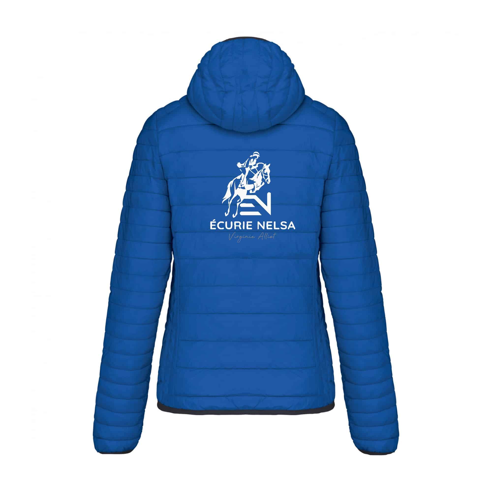 DOUDOUNE AVEC MANCHES ET CAPUCHE (femme) - Écurie NELSA - Bleu roi - K6111 – Image 3
