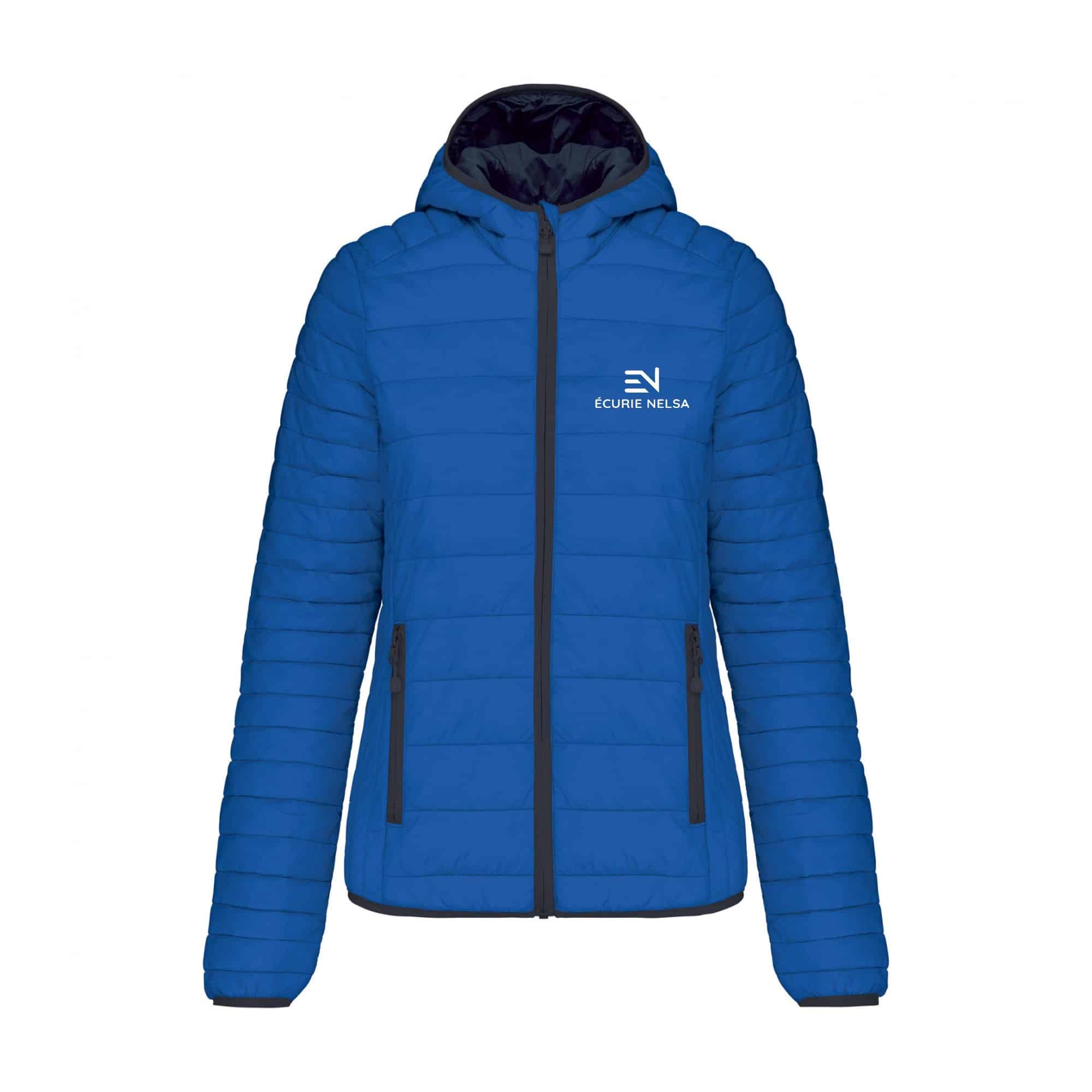 DOUDOUNE AVEC MANCHES ET CAPUCHE (femme) - Écurie NELSA - Bleu roi - K6111