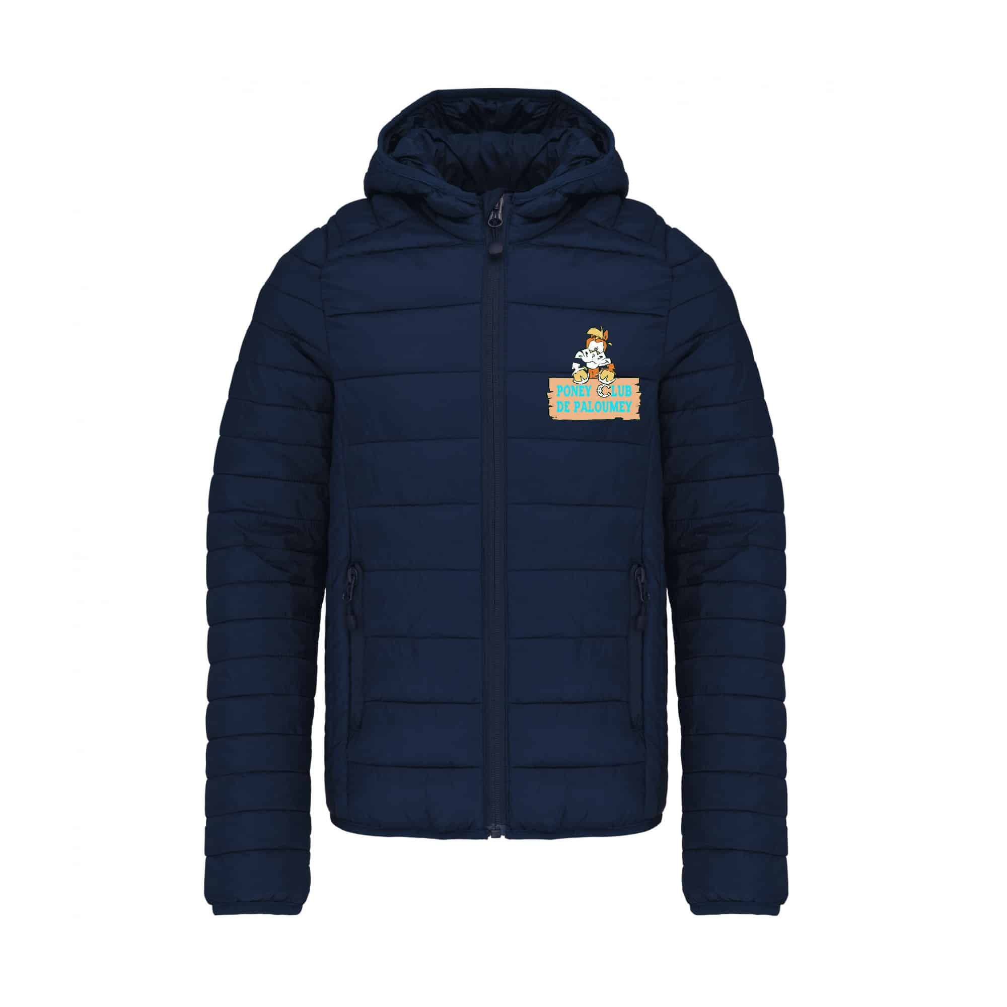DOUDOUNE AVEC MANCHES ET CAPUCHE (enfant) - PONEY CLUB DE PALOUMEY - Navy - K6112