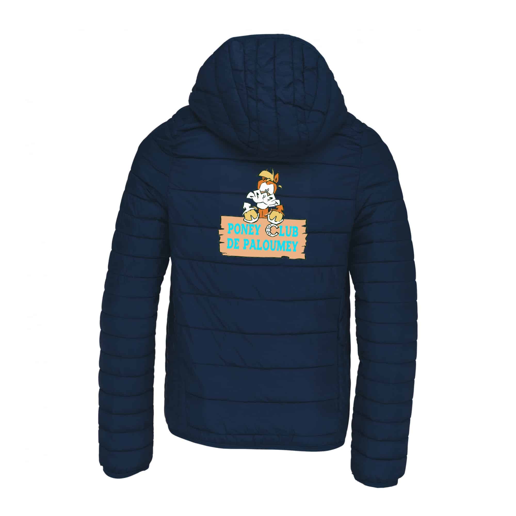 DOUDOUNE AVEC MANCHES ET CAPUCHE (enfant) - PONEY CLUB DE PALOUMEY - Navy - K6112 – Image 3