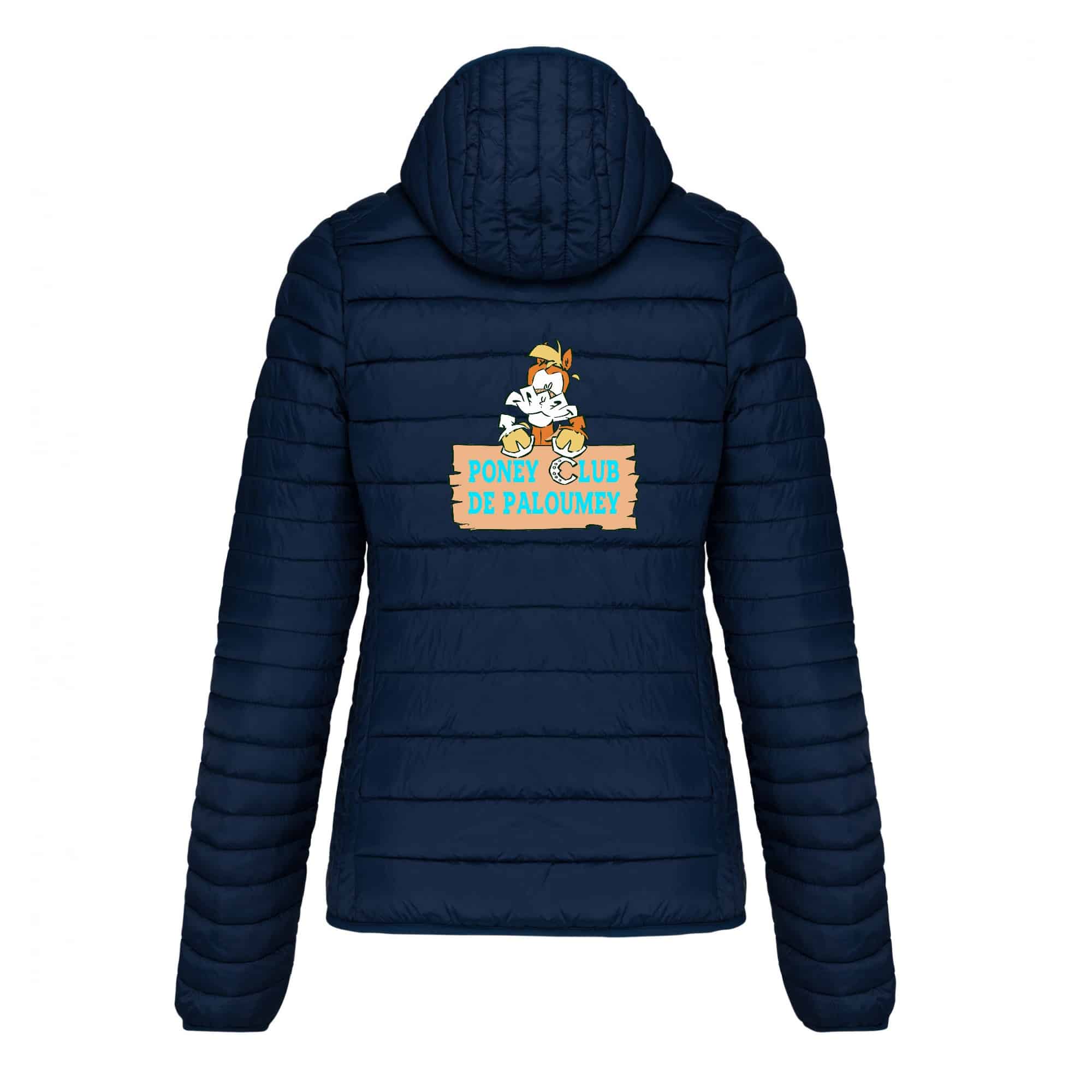 DOUDOUNE AVEC MANCHES ET CAPUCHE (femme) - PONEY CLUB DE PALOUMEY - Navy - K6111 – Image 3