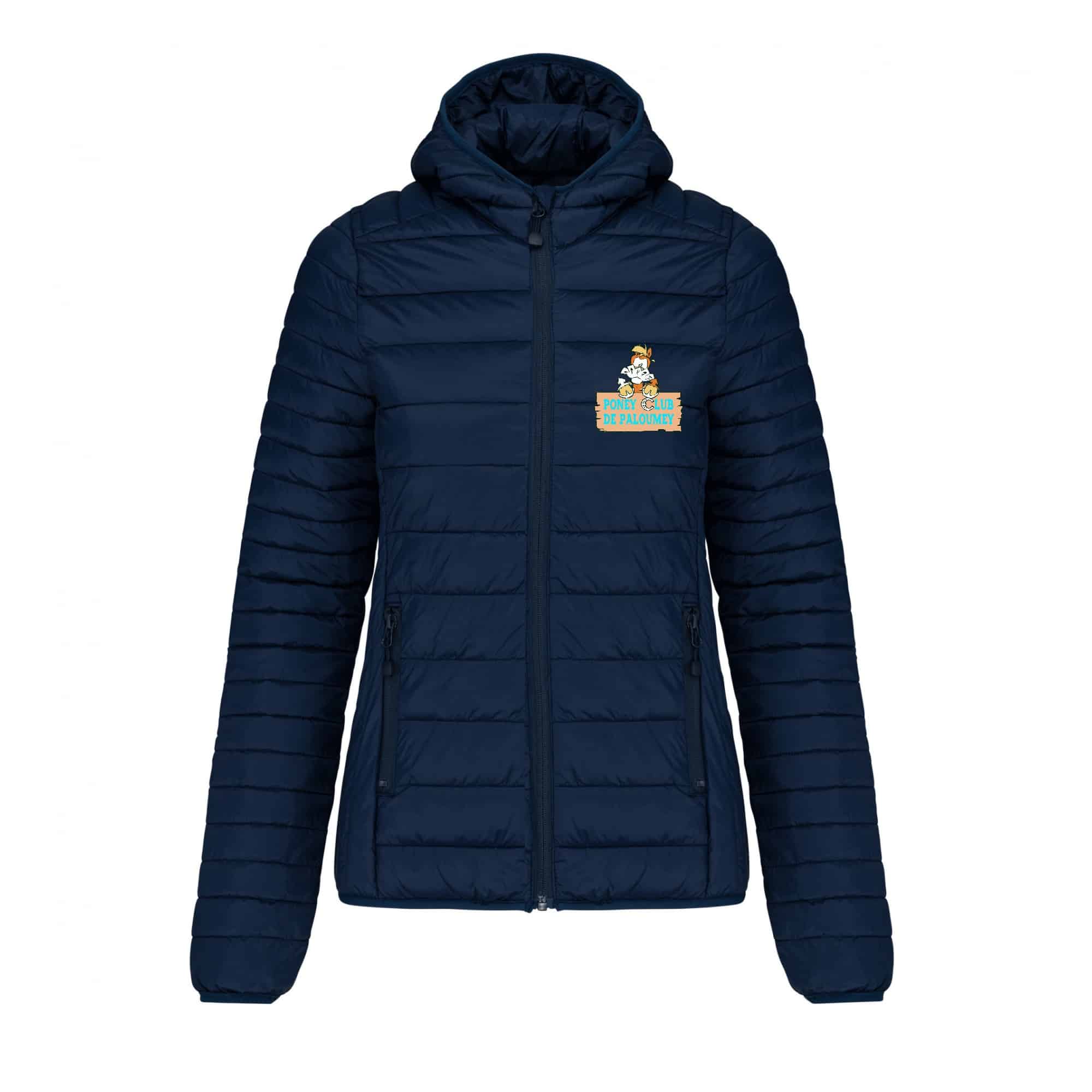 DOUDOUNE AVEC MANCHES ET CAPUCHE (femme) - PONEY CLUB DE PALOUMEY - Navy - K6111