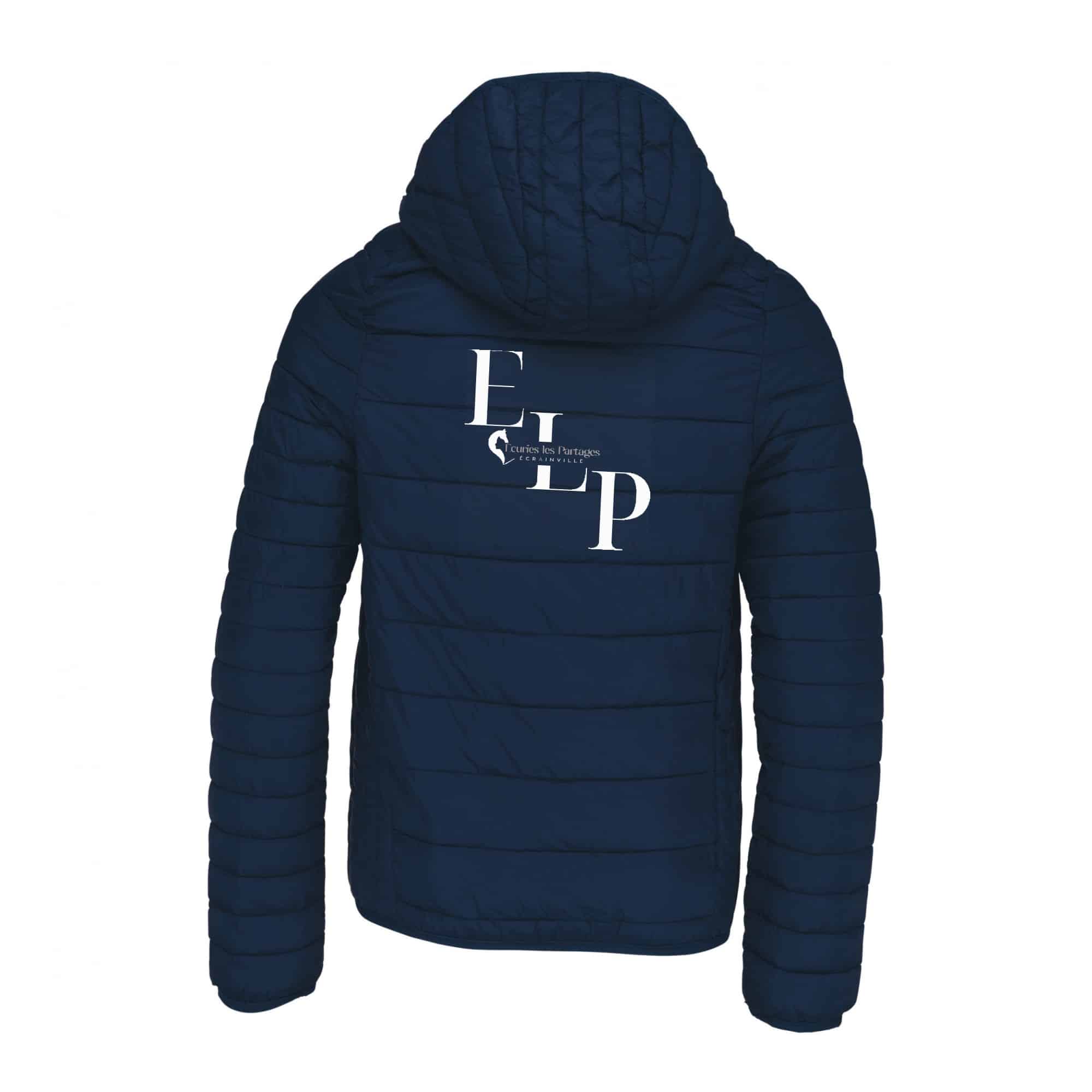 DOUDOUNE AVEC MANCHES ET CAPUCHE (enfant) - Ecurie des Partages - Navy - K6112 – Image 3