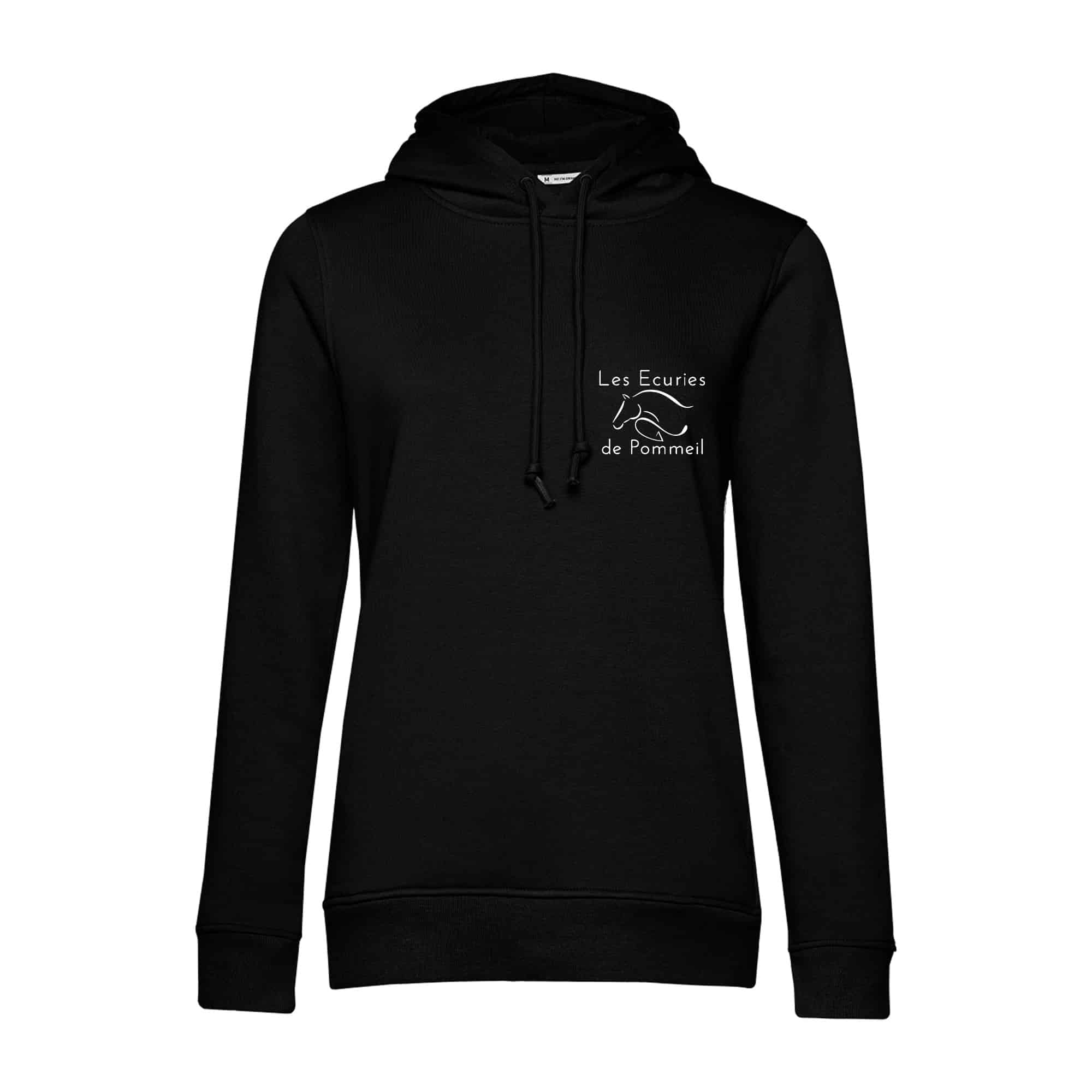 SWEAT A CAPUCHE (femme) – Les écuries de pommeil - Noir - BCW34B