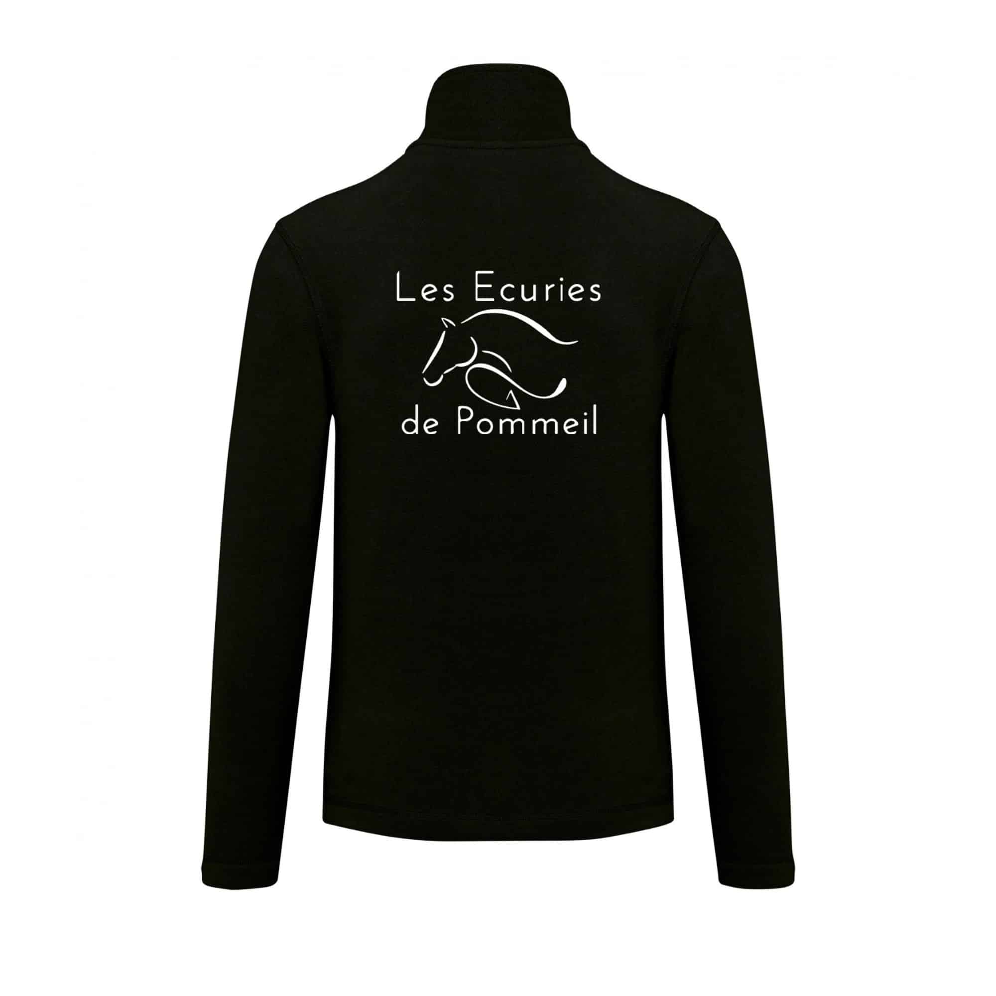 Veste micropolaire zippée (femme) – Les écuries de pommeil - Noir – K907 – Image 3
