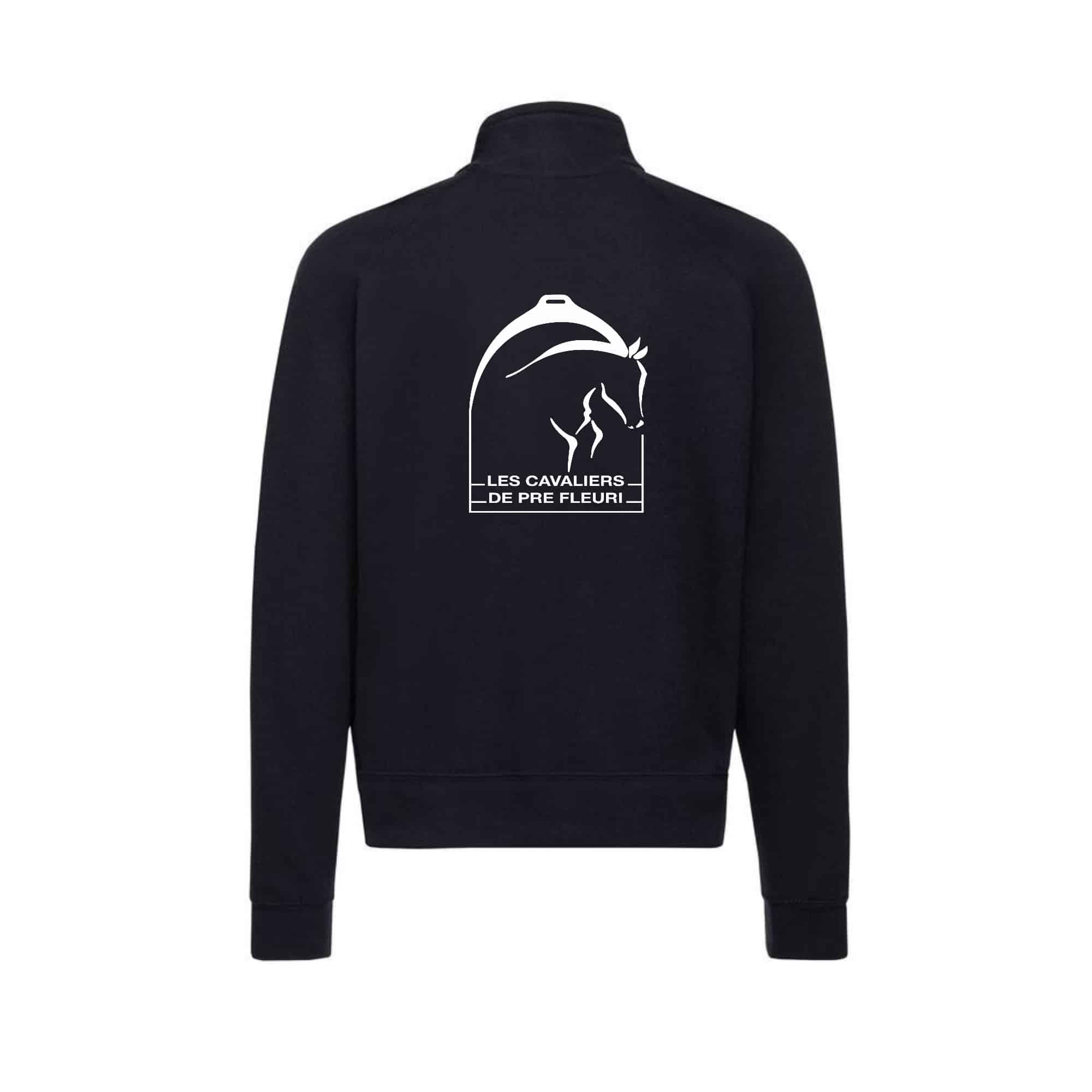 SWEAT ZIPPE SANS CAPUCHE (homme) - Les cavaliers de pré fleuri - Navy - SC365 – Image 2