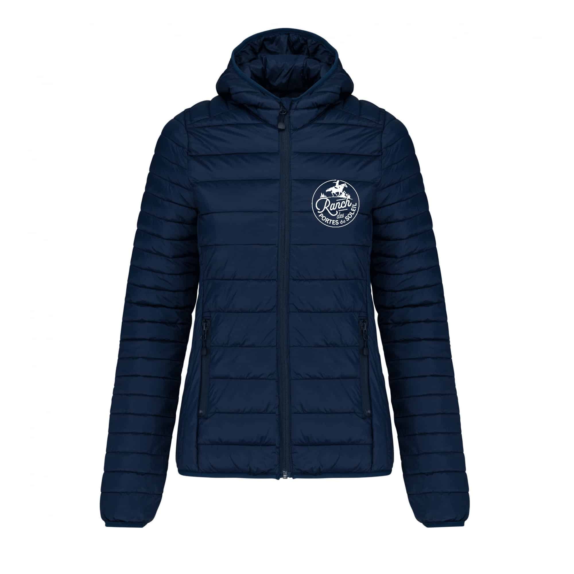 DOUDOUNE AVEC MANCHES ET CAPUCHE (femme) - Ranch des Portes du Soleil - Navy - K6111