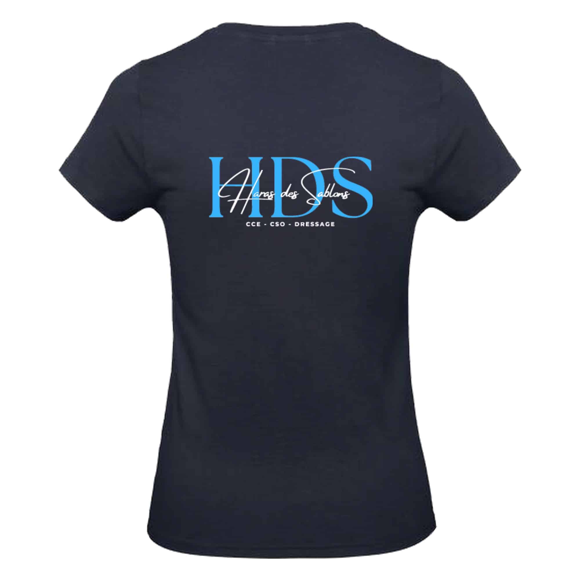 T-SHIRT (femme) - Haras des Sablons - Navy - BC04T – Image 3