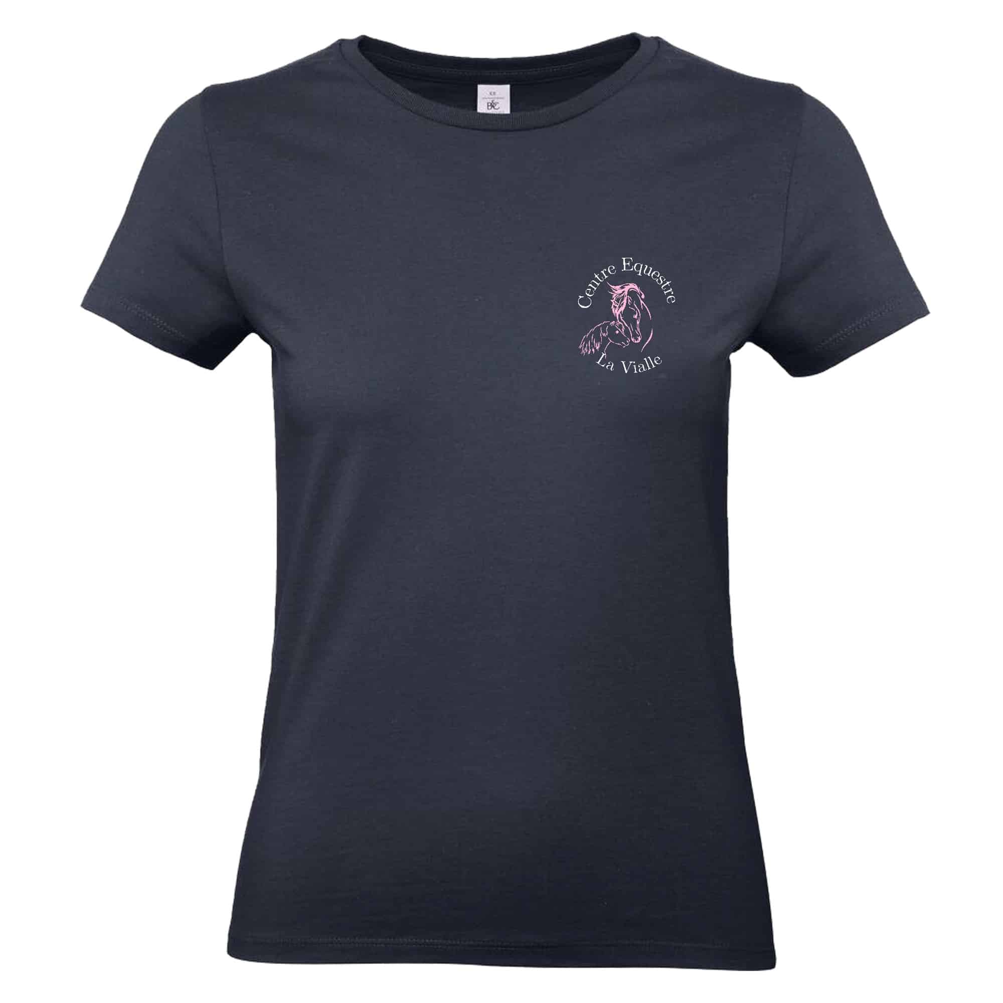 T-SHIRT (femme) - Centre équestre La Vialle - Navy - BC04T