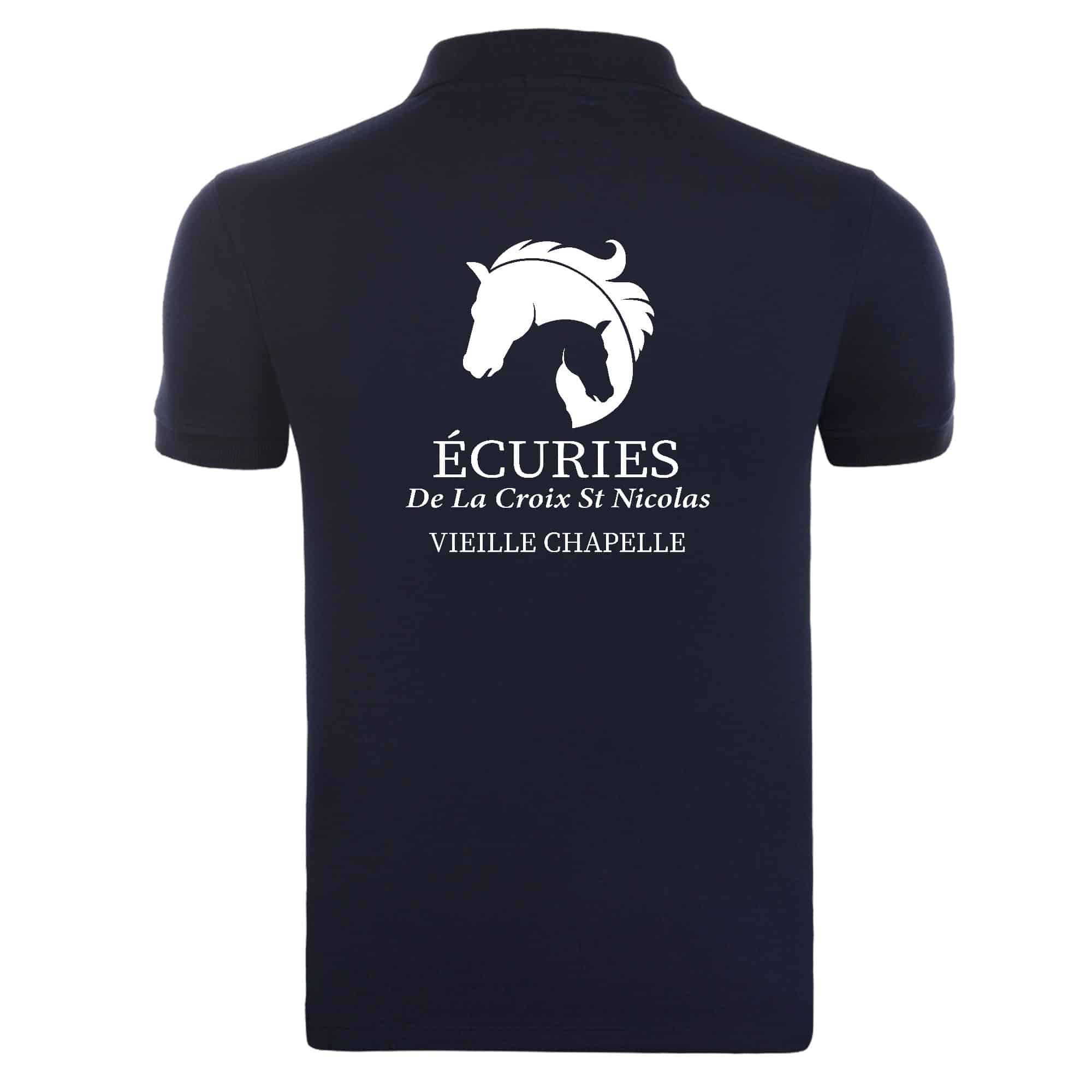POLO premium (enfant) - ECURIES de La Croix Saint Nicolas - Navy - K249 – Image 3
