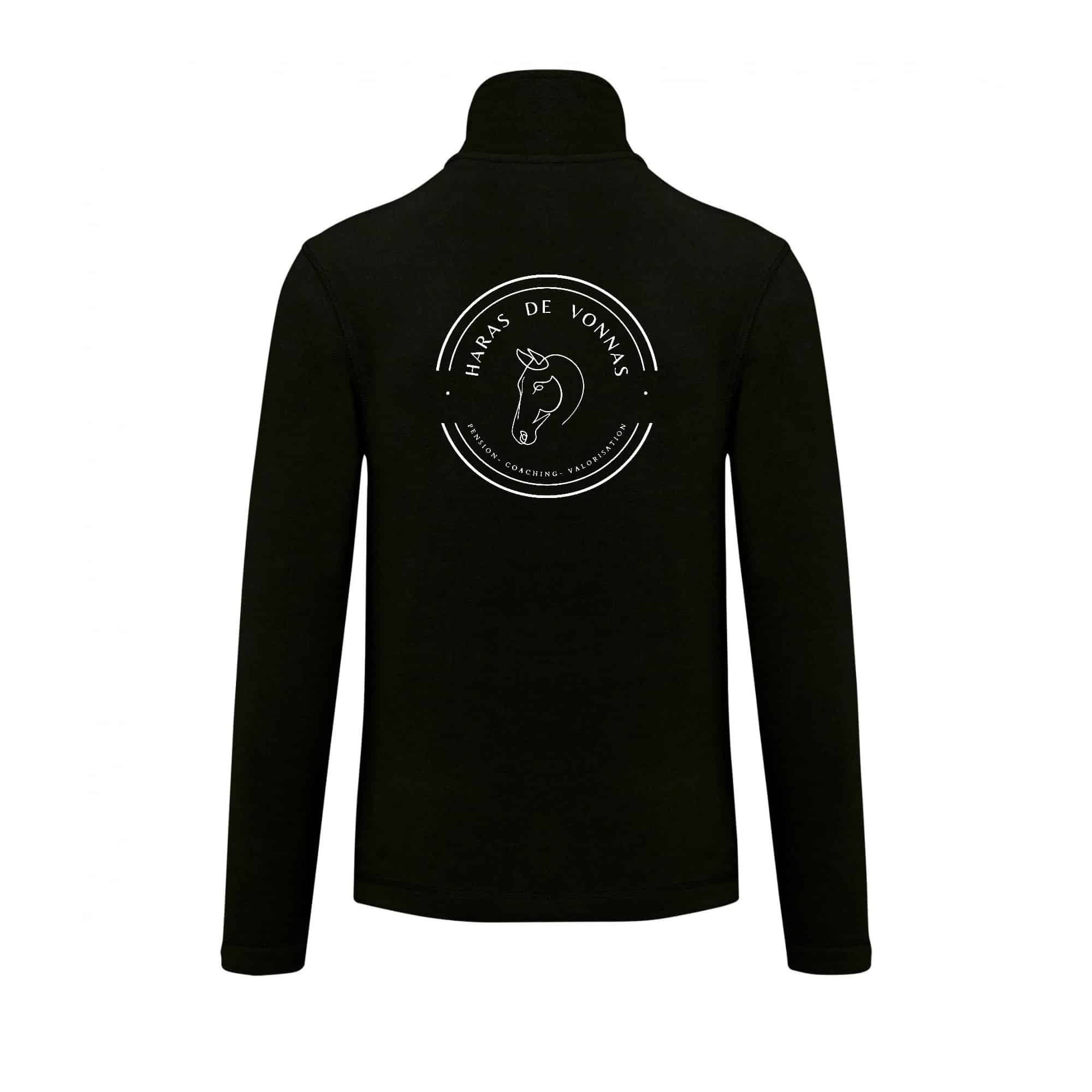 Veste micropolaire zippée (femme) – Haras de Vonnas - Noir – K907 – Image 3
