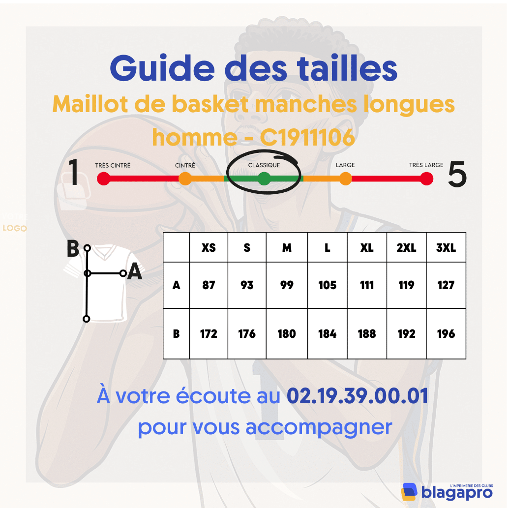 Maillot de basket manches longues homme - C1911106 – Image 2