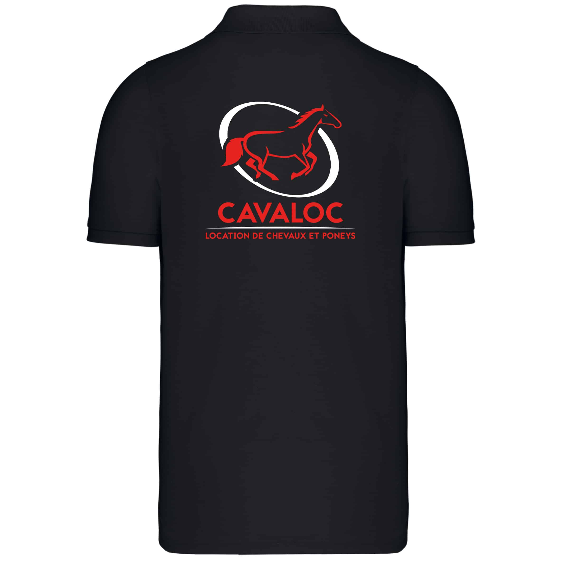 POLO PIQUE (HOMME) - CAVALOC – NOIR - K241 – Image 2