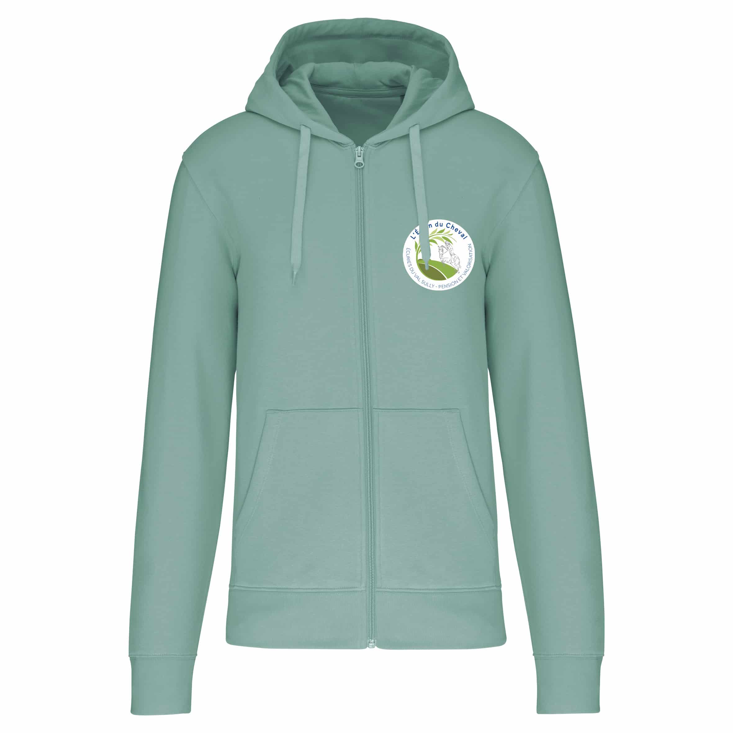 SWEAT ZIPPÉ (Homme) - L'Ecrin du Cheval - Sage - K4030