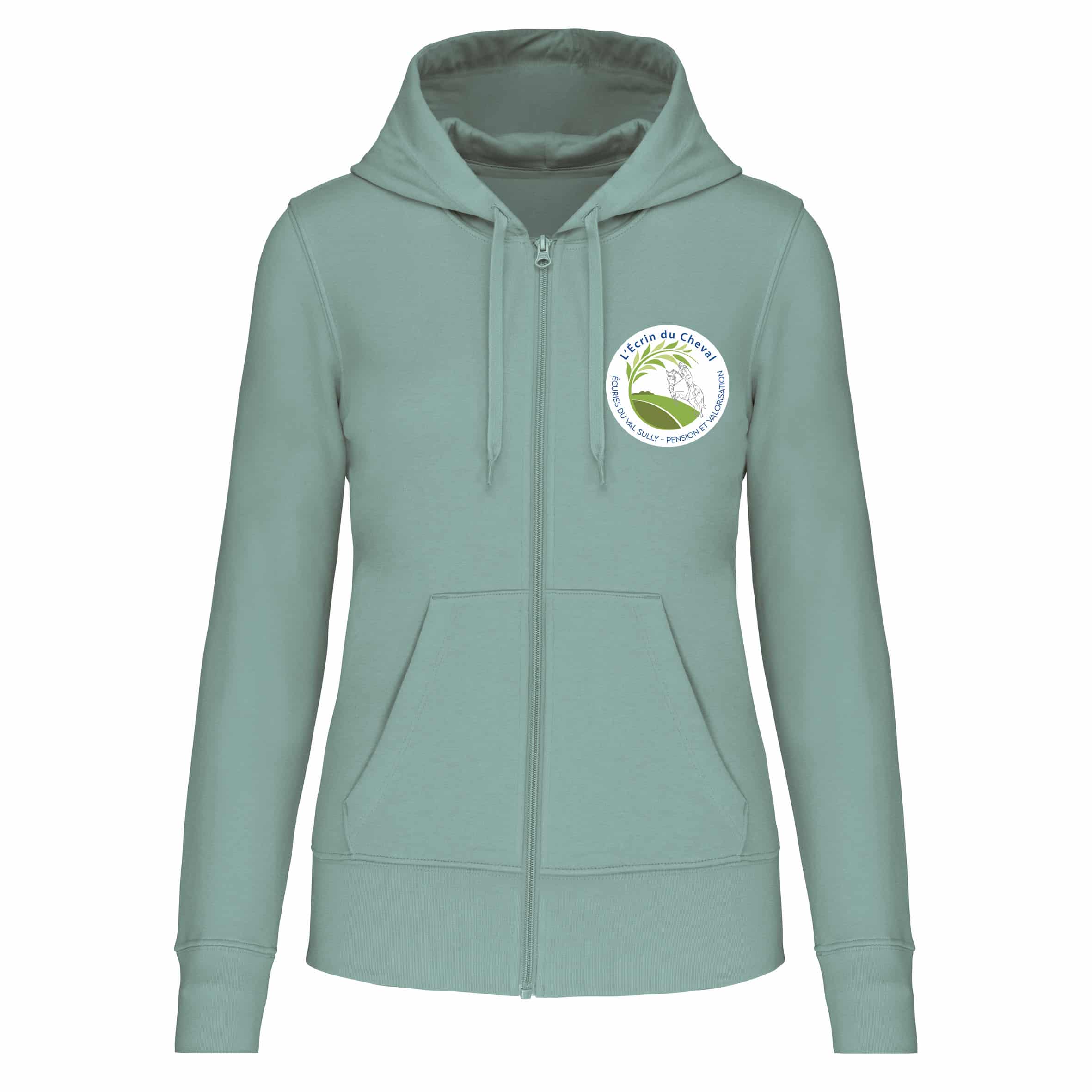 SWEAT ZIPPÉ (femme) - L'Ecrin du Cheval - Sage - K4031