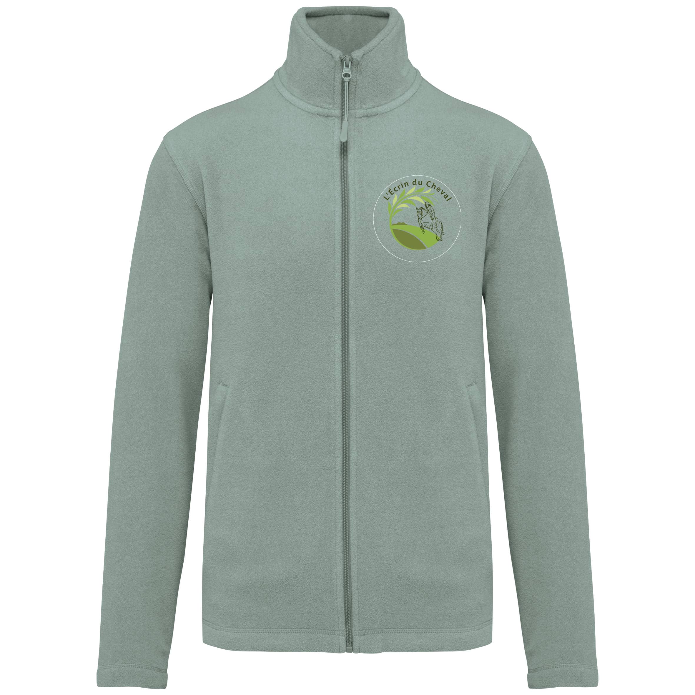 Veste micropolaire zippée (homme) – L'Ecrin du Cheval - Sage – K911