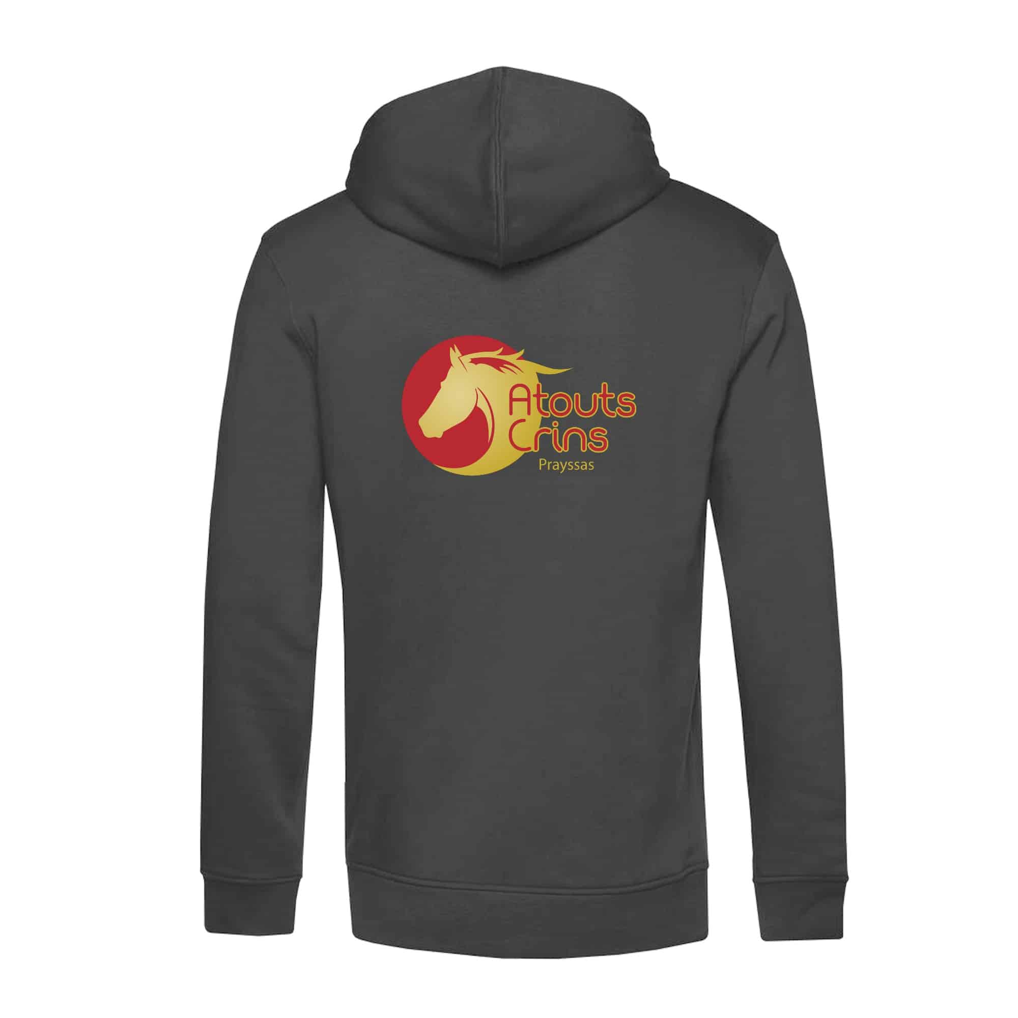 SWEAT A CAPUCHE (homme) - Association Atouts Crins - BCU33B – Image 3