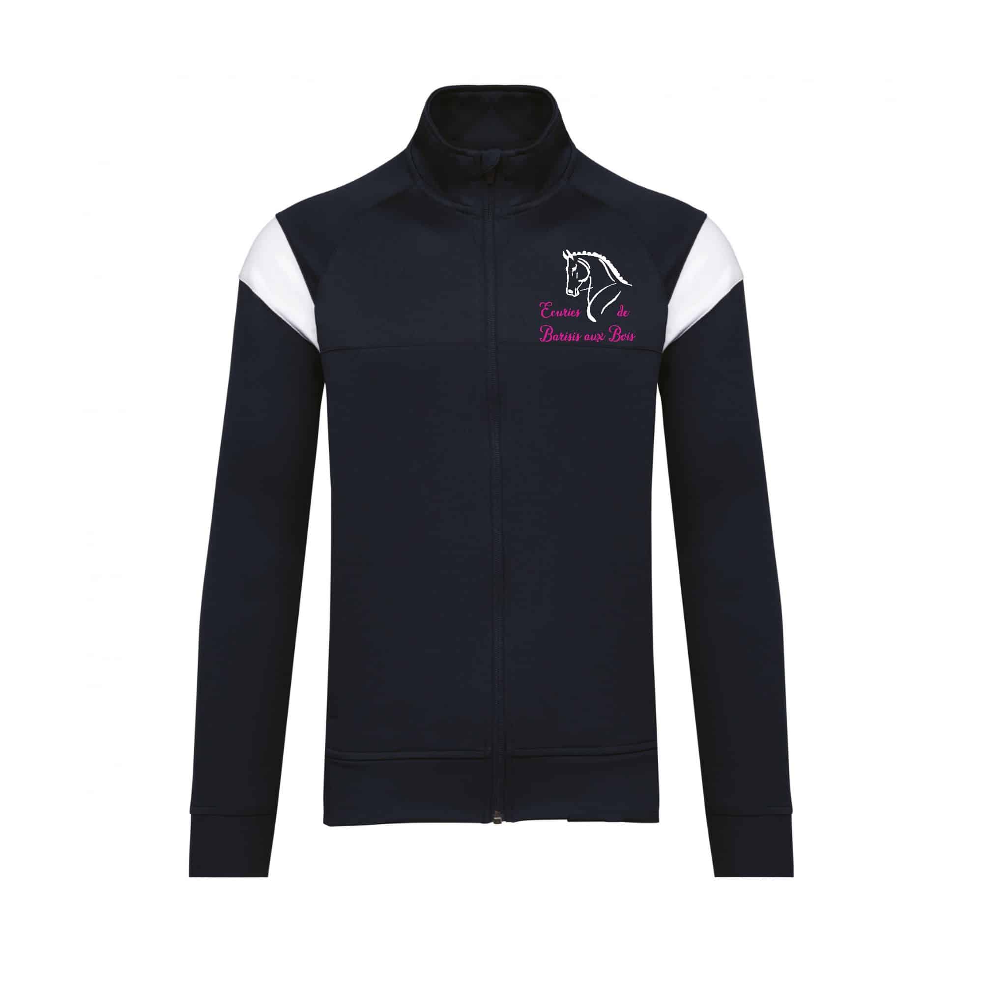 Veste de survêtement zippée (unisexe) - LES ECURIES DE BARISIS AUX BOIS - Navy - PA390