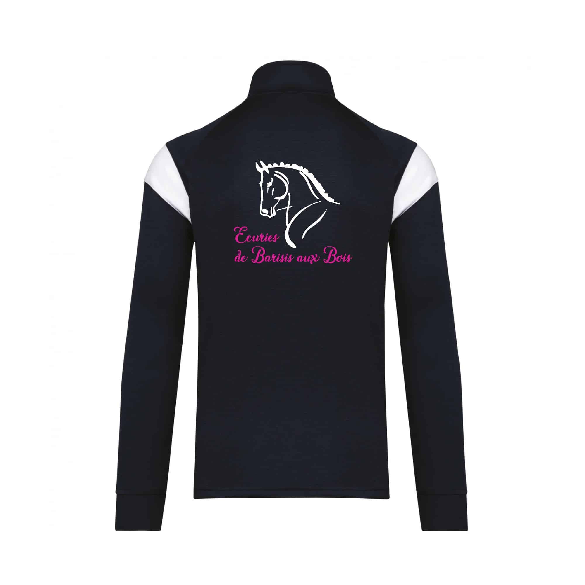 Veste de survêtement zippée (unisexe) - LES ECURIES DE BARISIS AUX BOIS - Navy - PA390 – Image 3