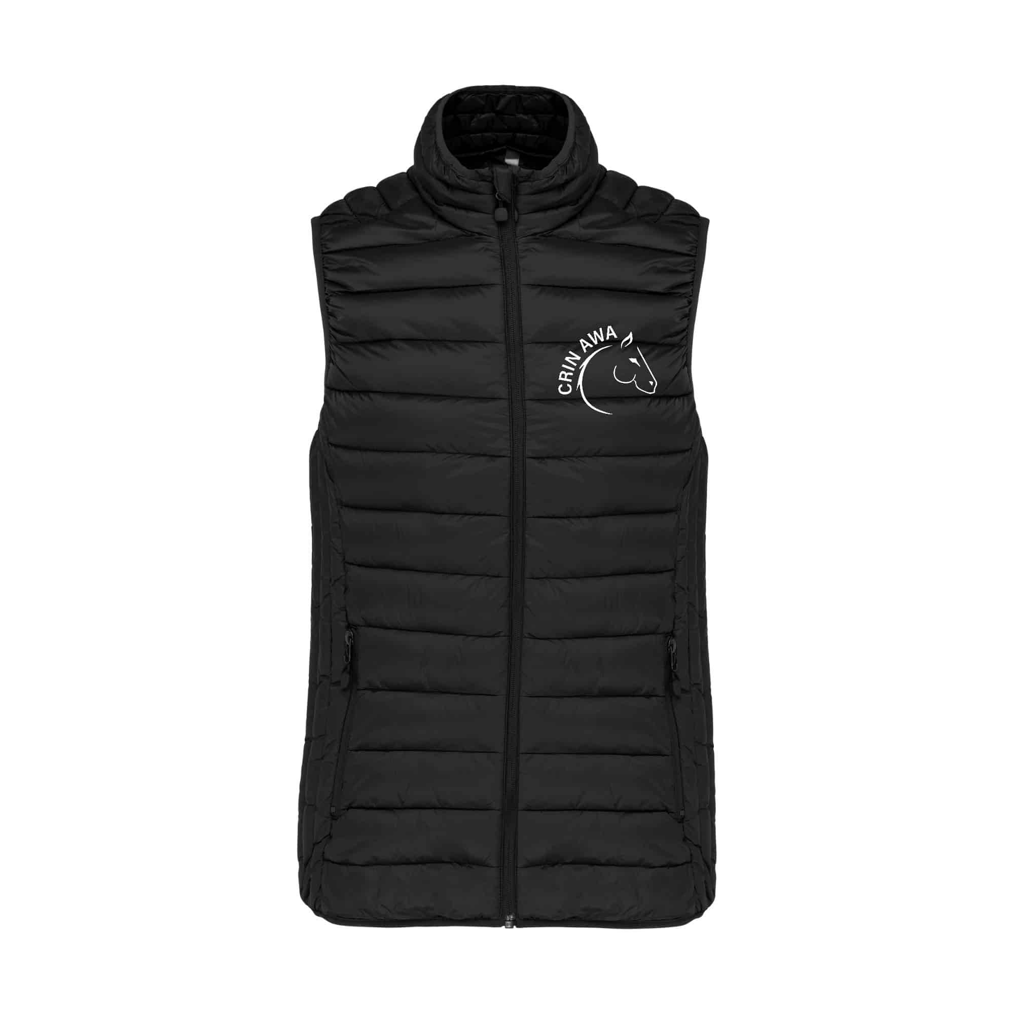 DOUDOUNE SANS MANCHES (femme) - Les écuries du crin awa - Noir - K6114