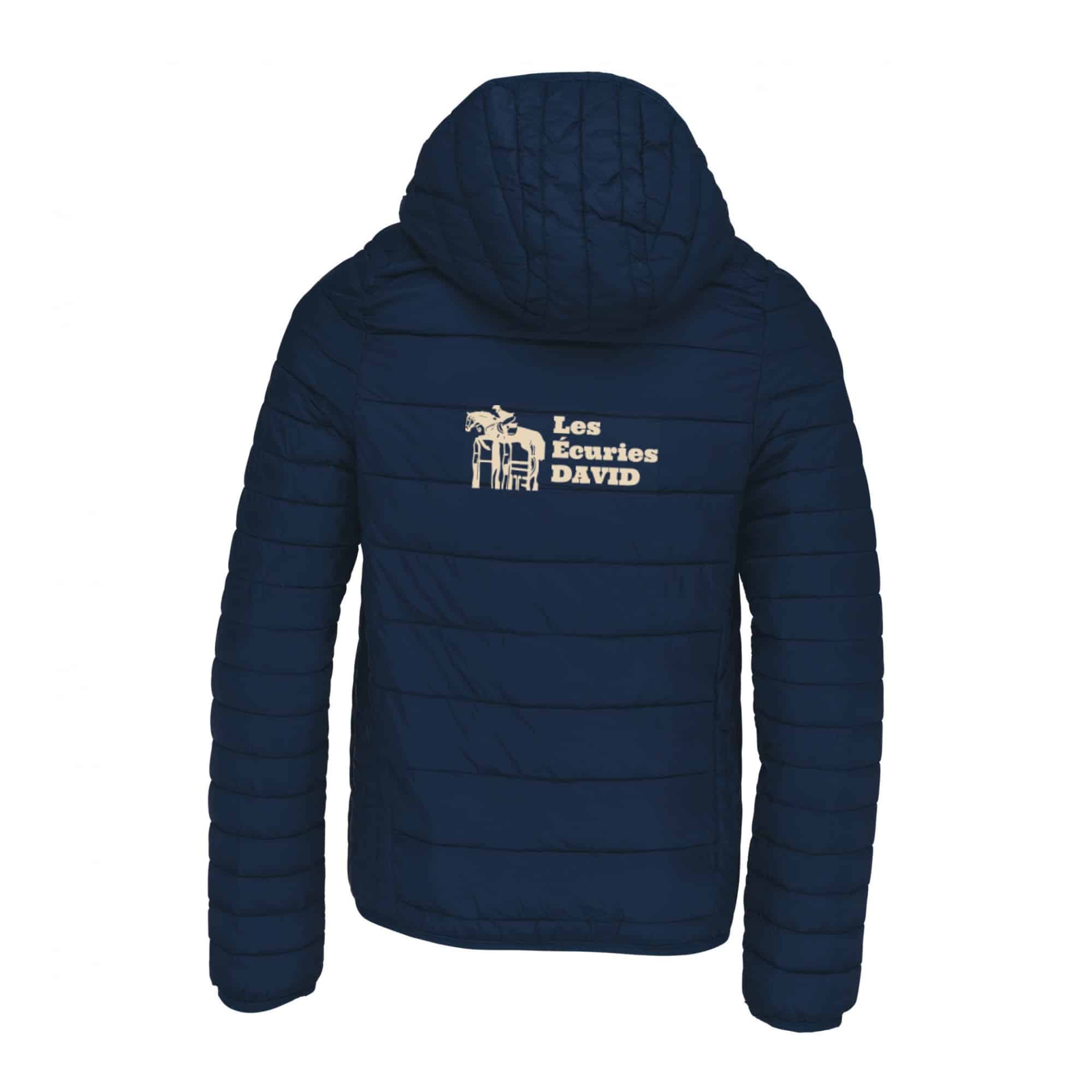 DOUDOUNE AVEC MANCHES ET CAPUCHE (homme) - Les écuries DAVID - Navy - K6110 – Image 3