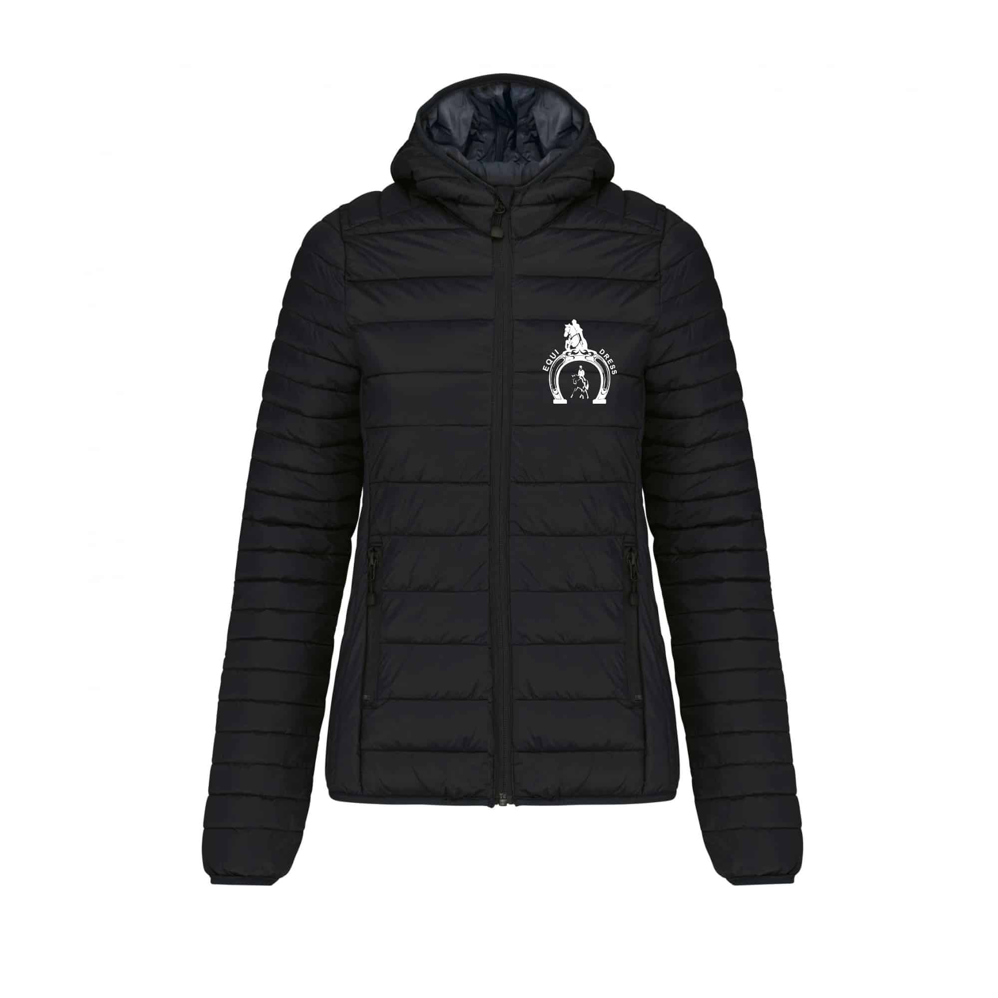 DOUDOUNE AVEC MANCHES ET CAPUCHE (femme) - Equi’Dress - Noir - K6111