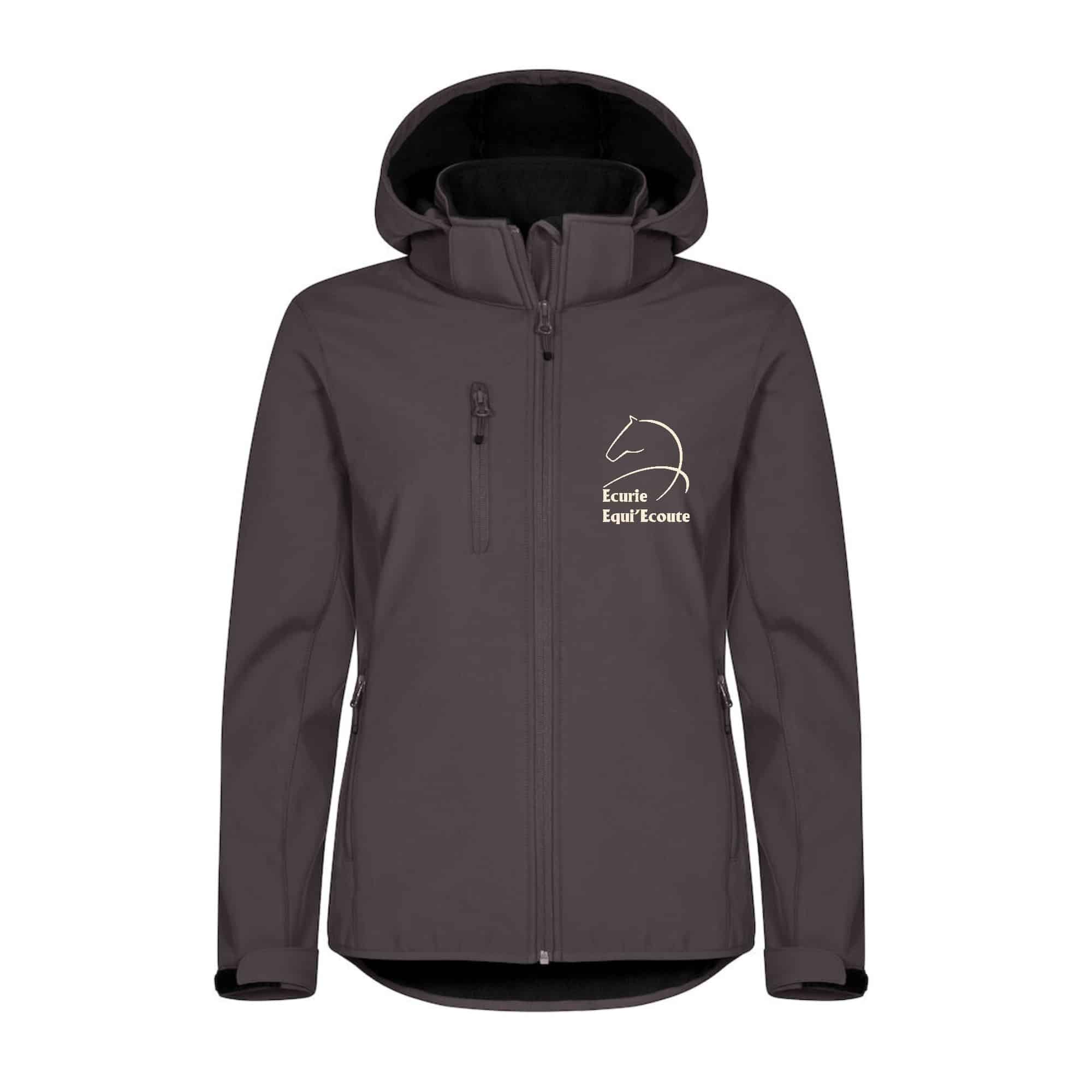 SOFTSHELL "Classic" (femme) - Ecurie Equi'Ecoute - Gris Anthracite - 0200917
