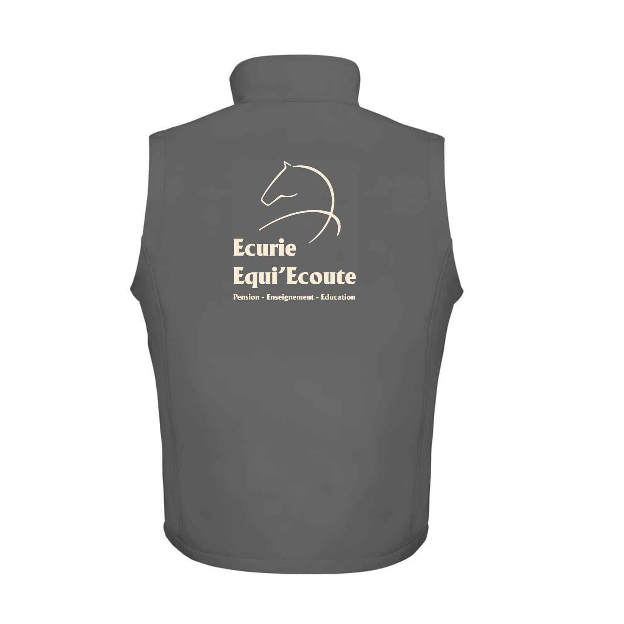 SOFTSHELL SANS MANCHE (femme) – Ecurie Equi'Ecoute - Gris Anthracite - R232F – Image 2