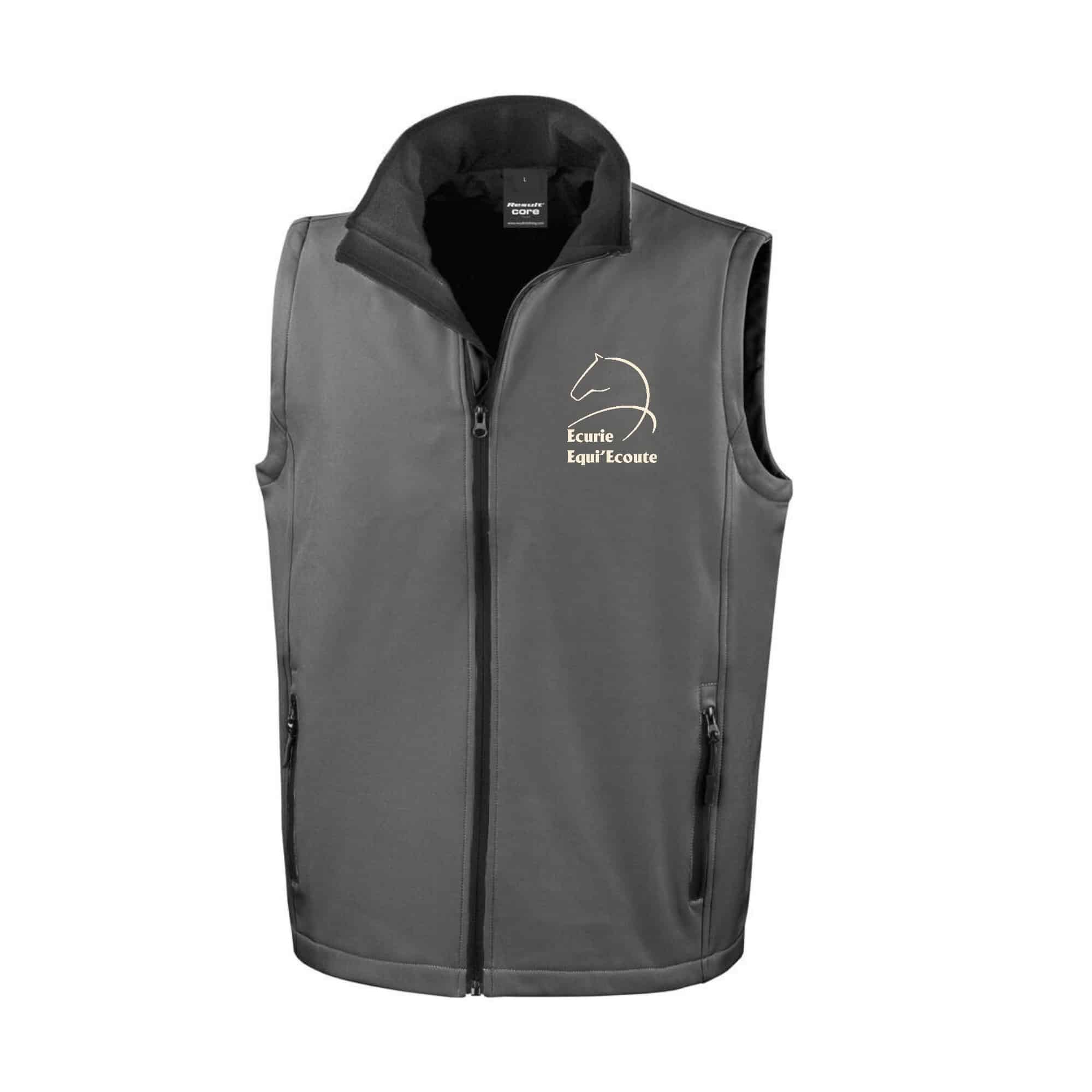 SOFTSHELL SANS MANCHE (femme) – Ecurie Equi'Ecoute - Gris Anthracite - R232F