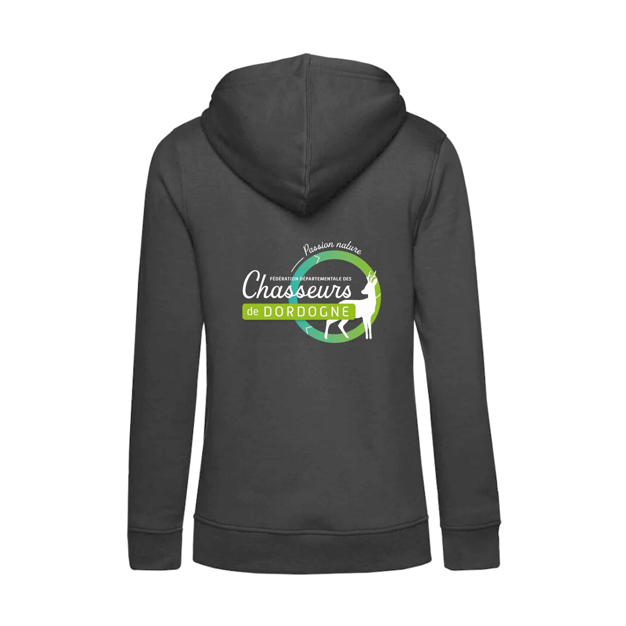 SWEAT A CAPUCHE (femme) – FDC 24 - Gris Anthracite - BCW34B – Image 3