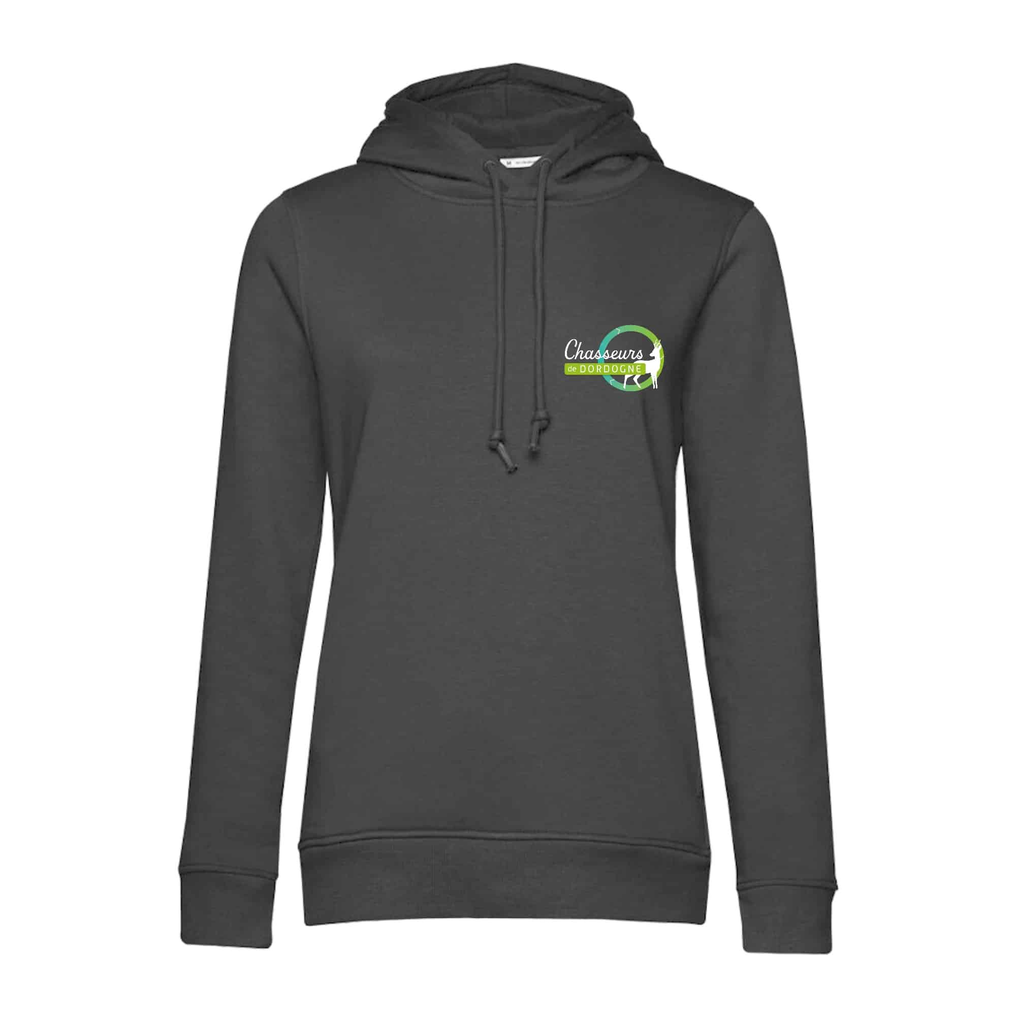 SWEAT A CAPUCHE (femme) – FDC 24 - Gris Anthracite - BCW34B