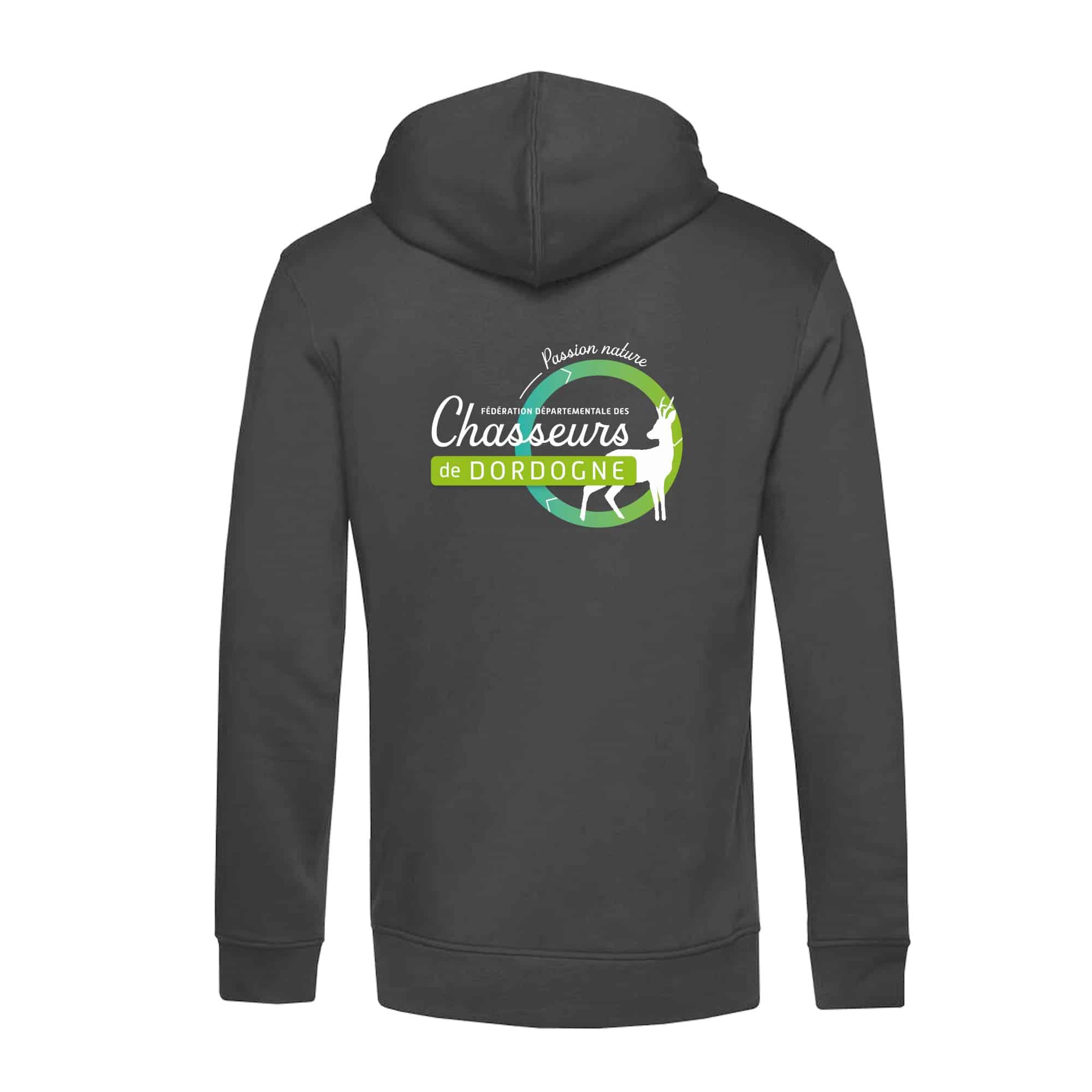 SWEAT A CAPUCHE (homme) - FDC 24 - Gris Anthracite - BCU33B – Image 3