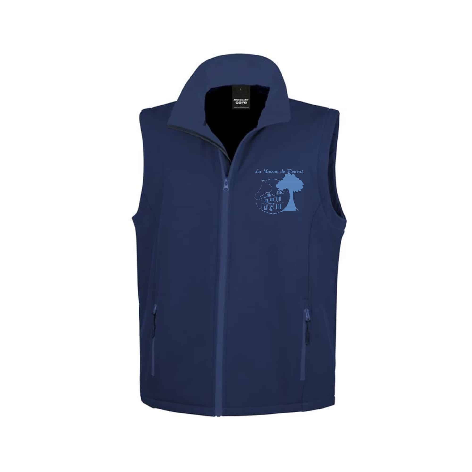 SOFTSHELL SANS MANCHE (homme) – Maison de Fleurat - Navy - RS232
