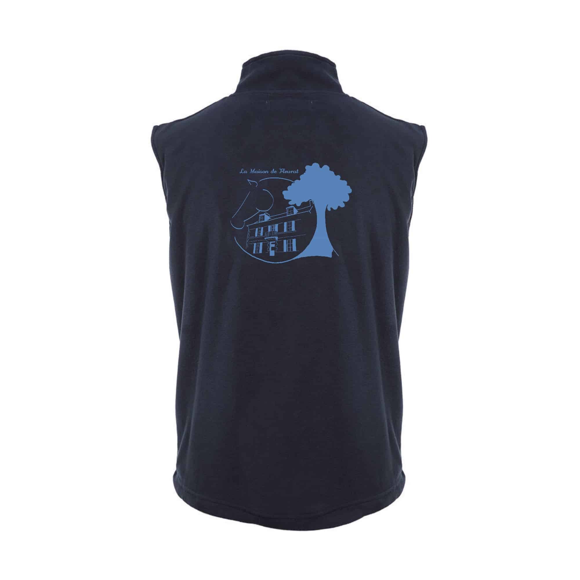 Veste micropolaire zippée sans manches (Homme) – Maison de Fleurat - Navy – K913 – Image 2