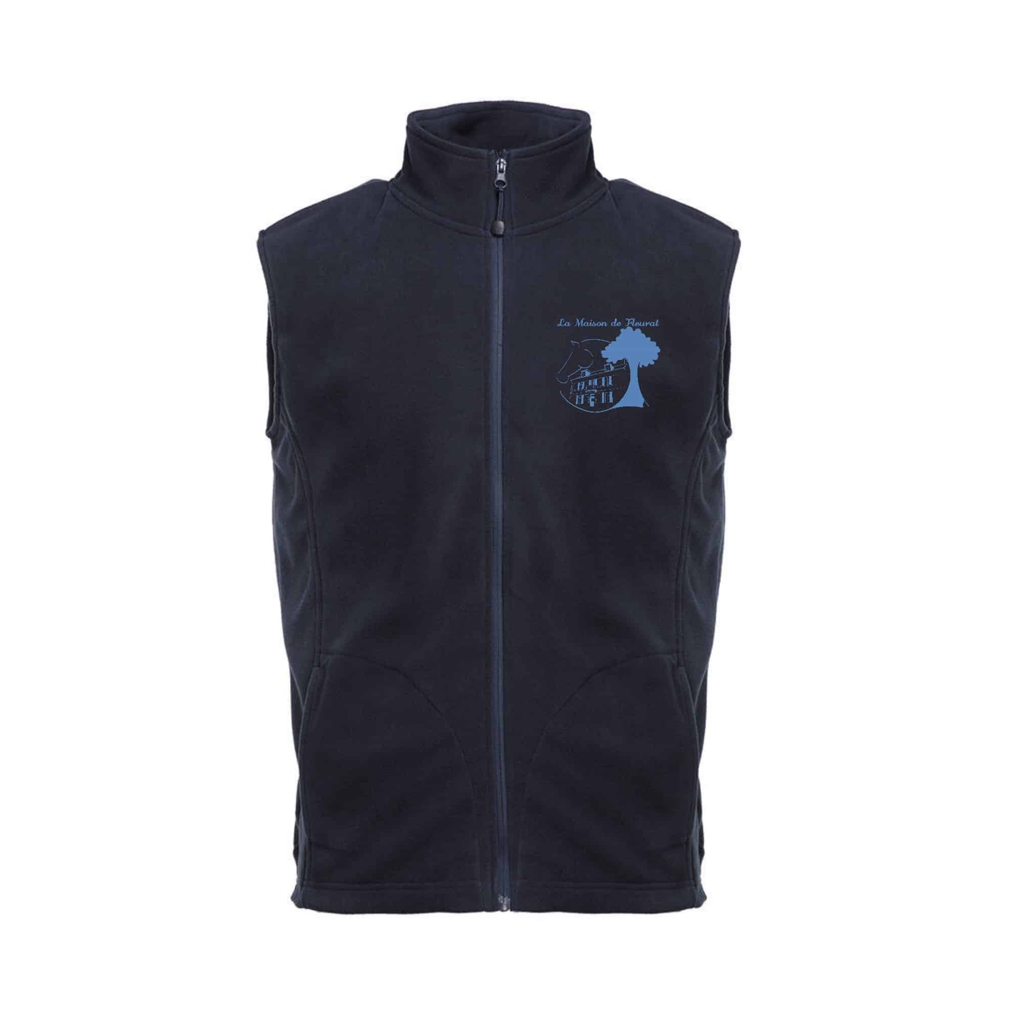 Veste micropolaire zippée sans manches (Homme) – Maison de Fleurat - Navy – K913