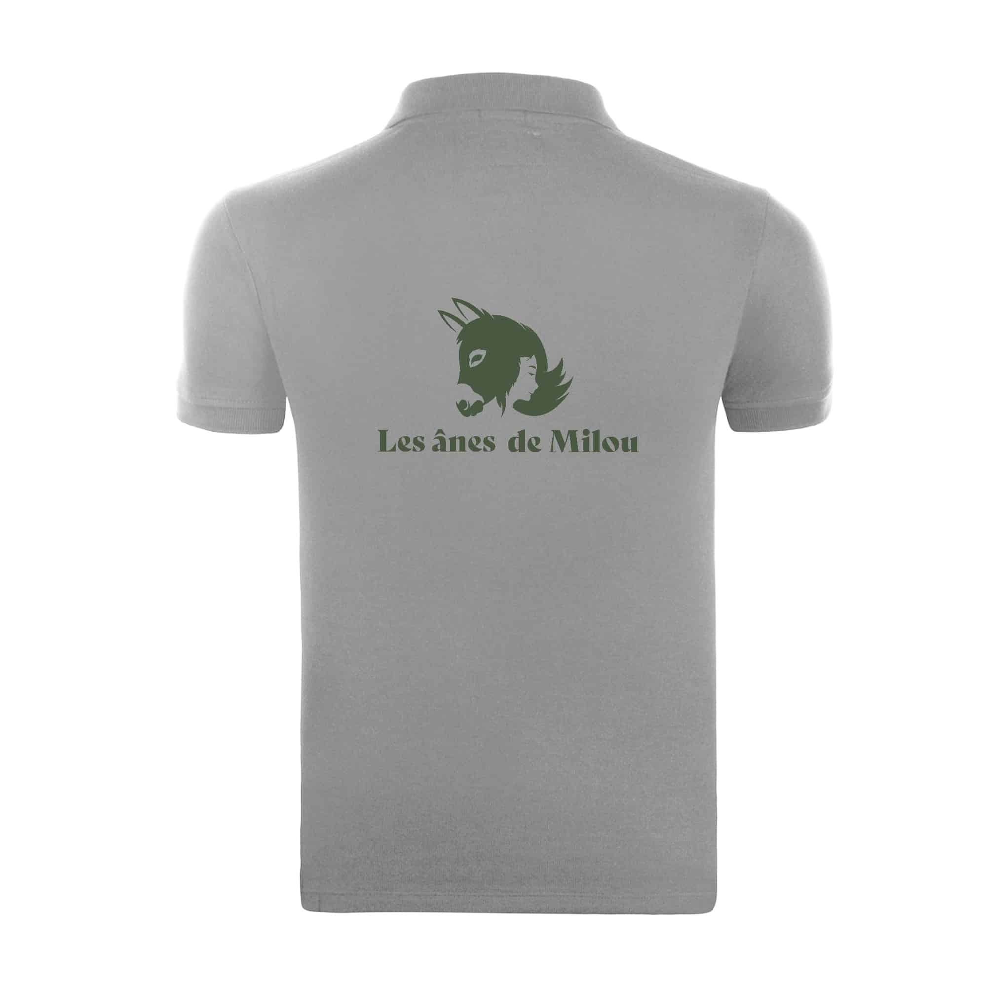 POLO (homme) - Les ânes de Milou - Gris Chiné - BCID1 – Image 3