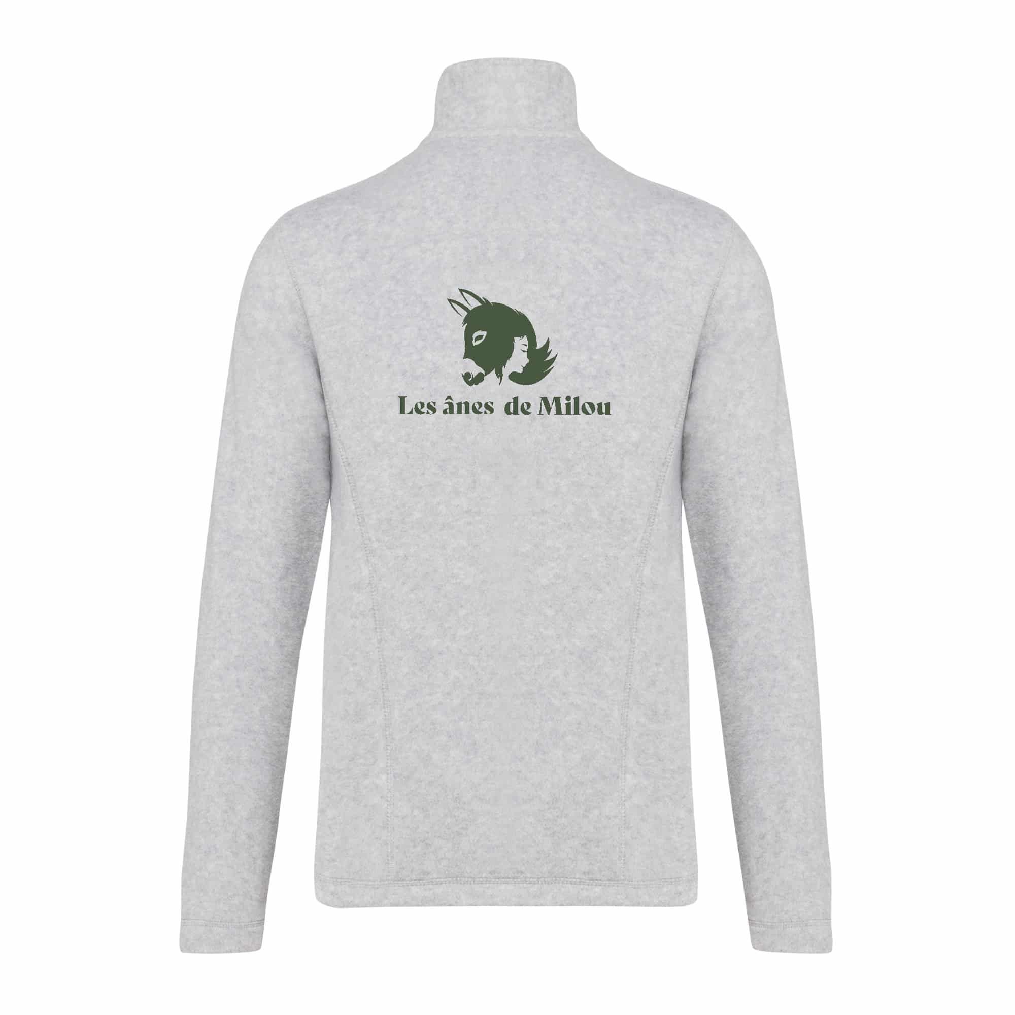 Veste micropolaire zippée (enfant) – Les ânes de Milou - Gris Chiné – K920 – Image 3