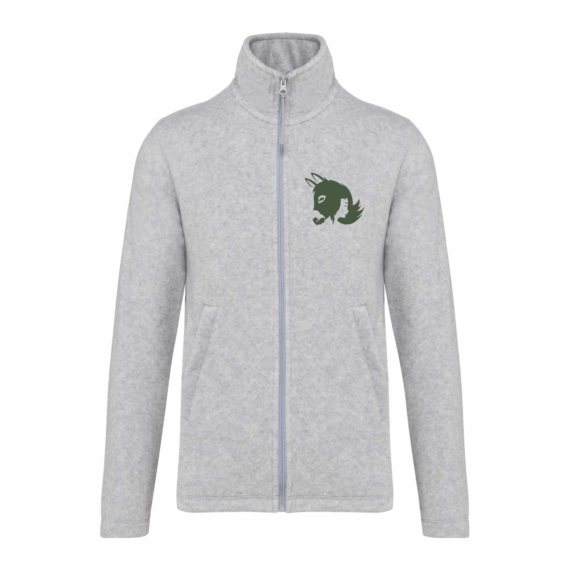 Veste micropolaire zippée (enfant) – Les ânes de Milou - Gris Chiné – K920