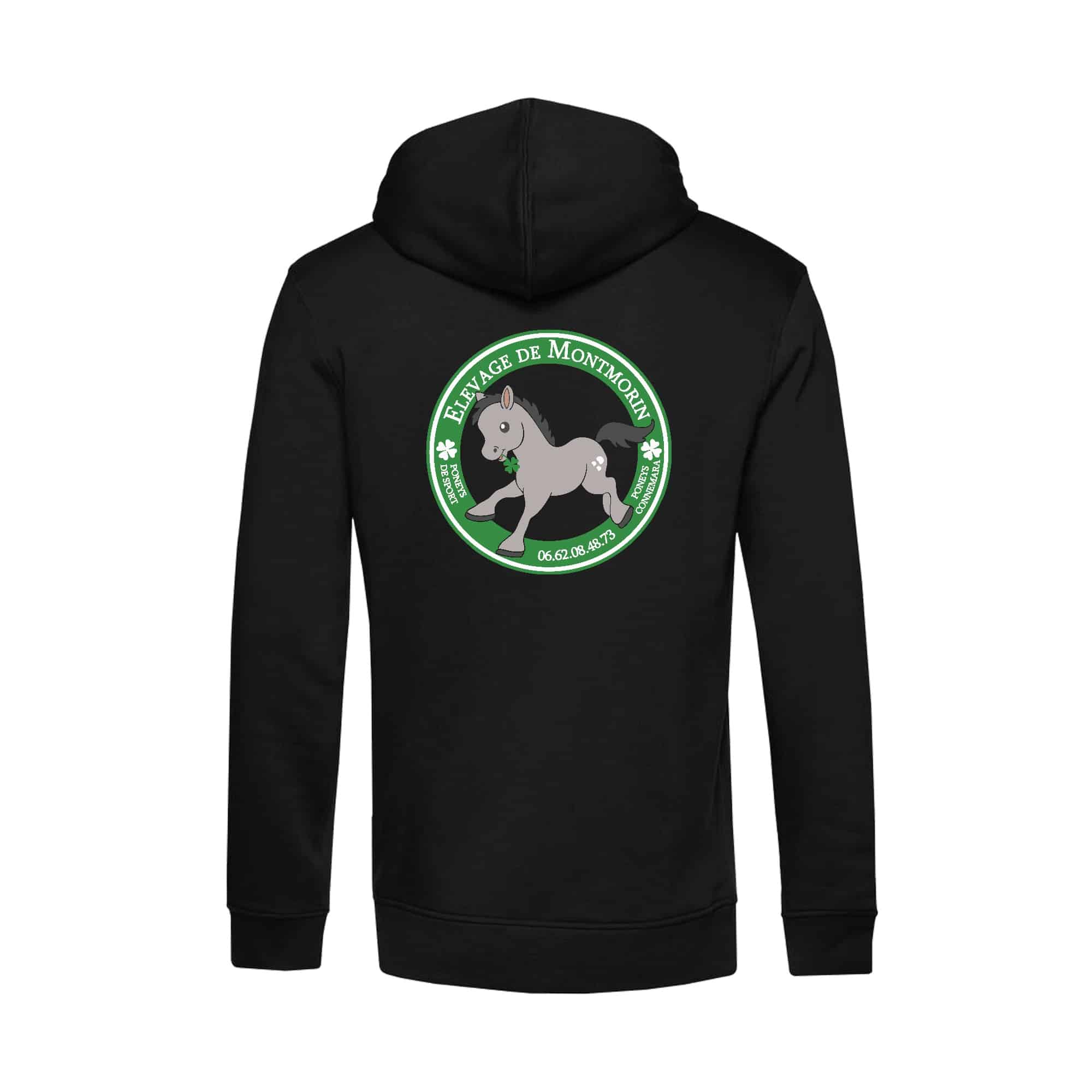 SWEAT A CAPUCHE (enfant) - Elevage de Montmorin - Noir - K477 – Image 2