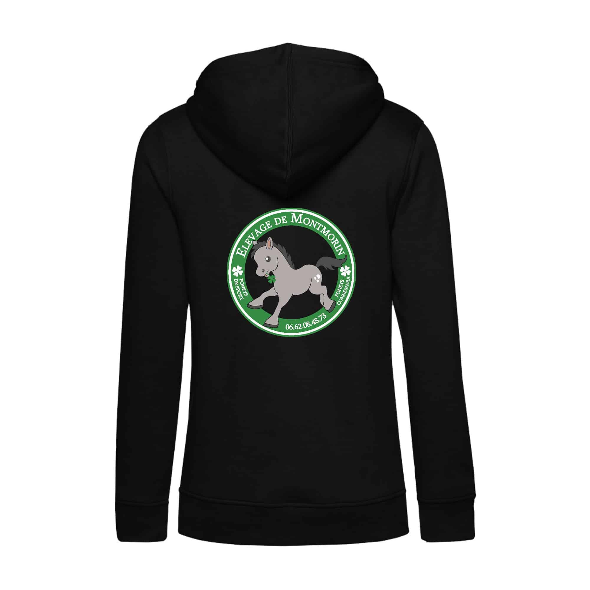 SWEAT A CAPUCHE (femme) – Elevage de Montmorin - Noir - BCW34B – Image 3