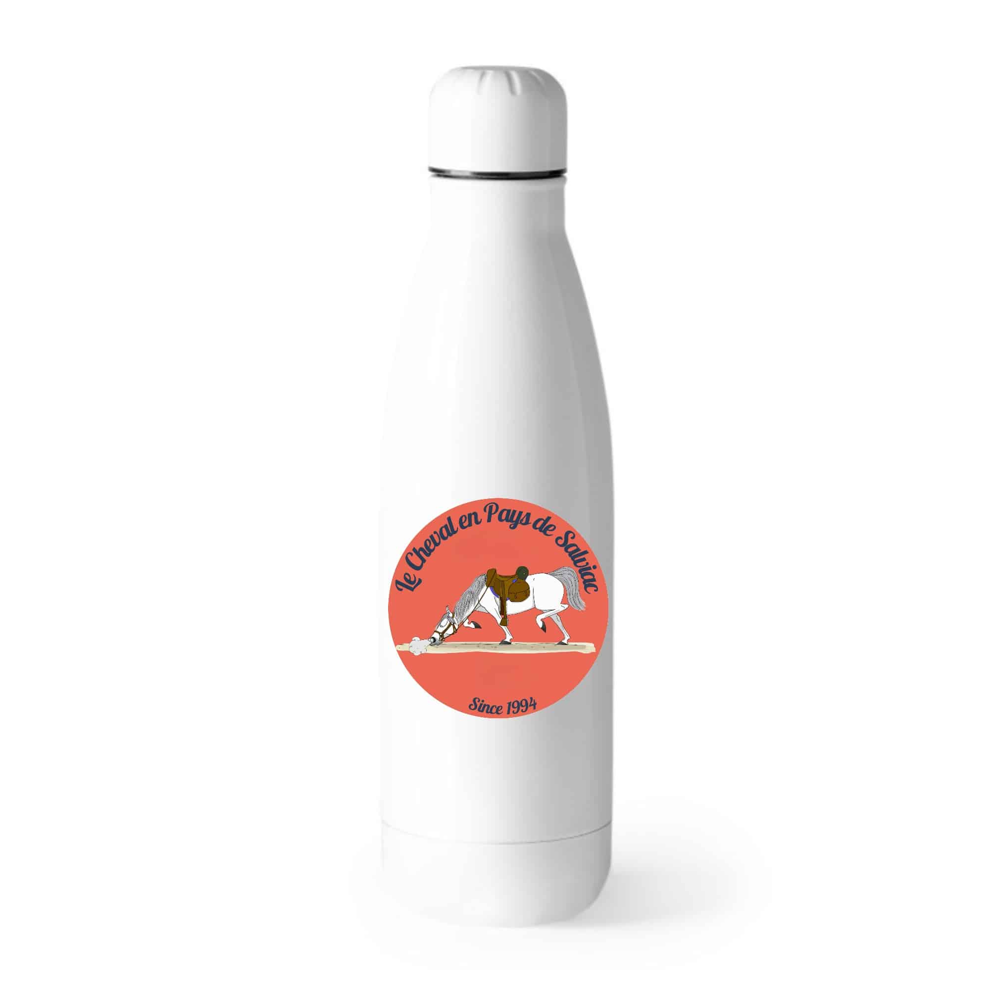 Gourde Blanche 500ml - Association Le Cheval en Pays de Salviac - GRD001