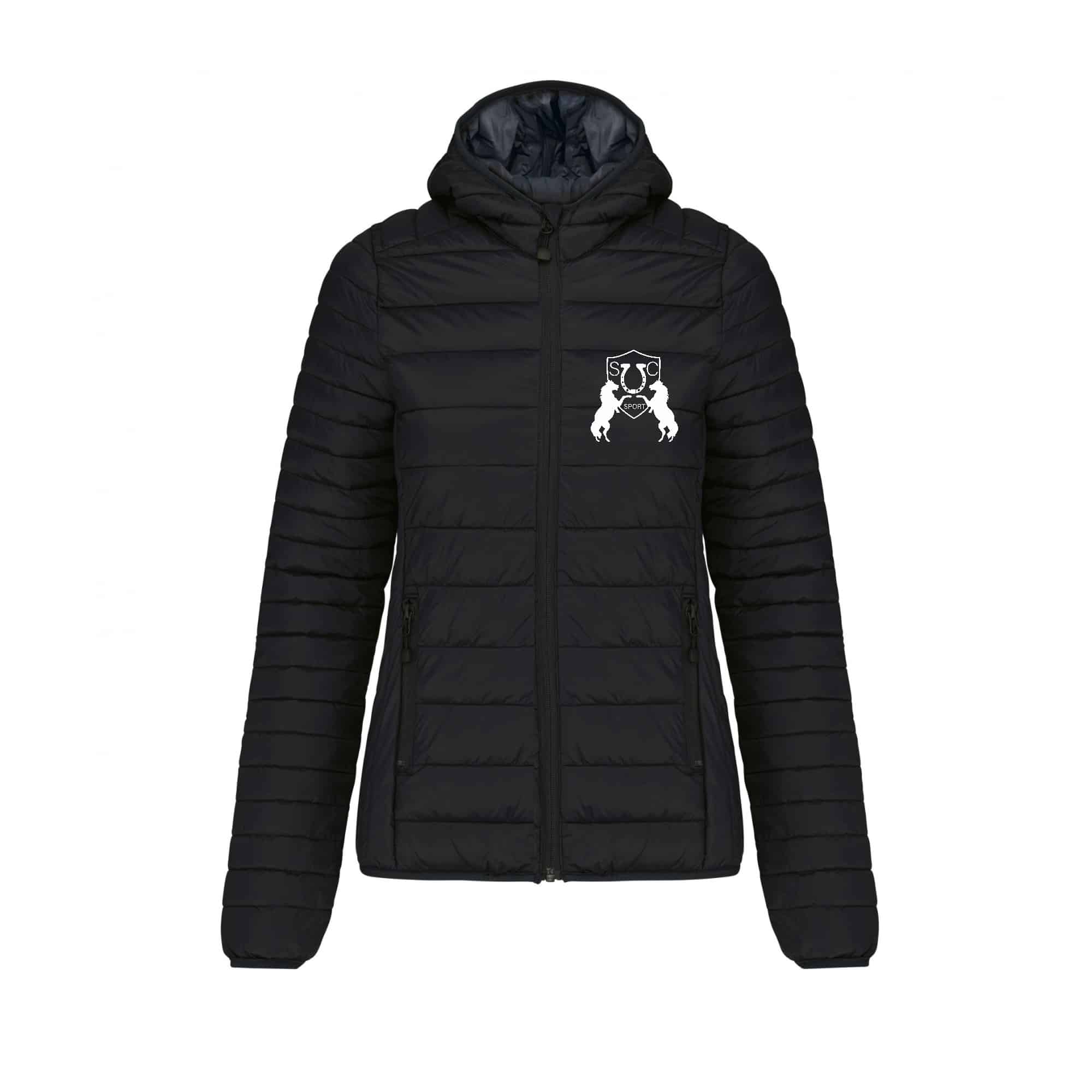 DOUDOUNE AVEC MANCHES ET CAPUCHE (femme) - Ecurie SC sport - Noir - K6111