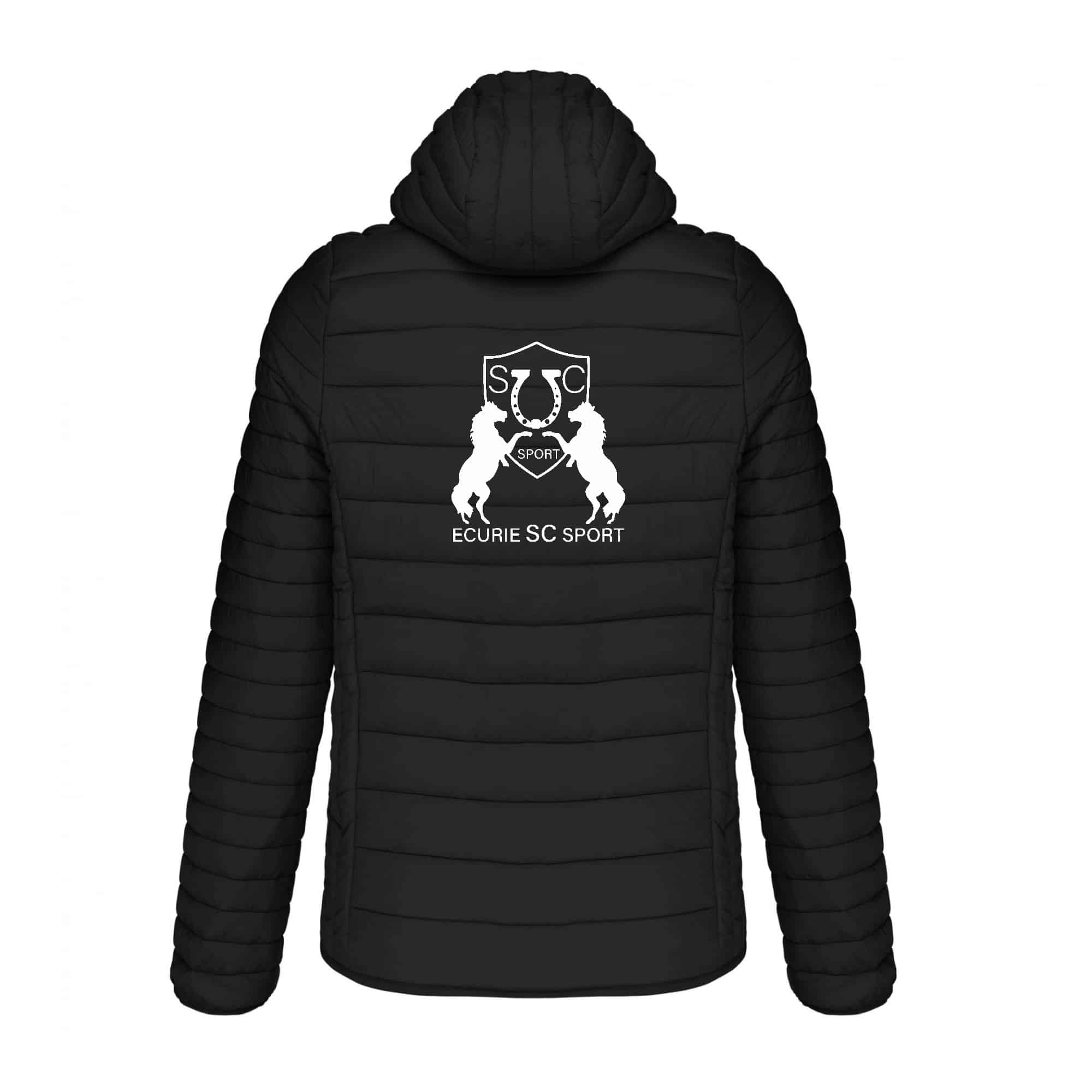 DOUDOUNE AVEC MANCHES ET CAPUCHE (homme) - Ecurie SC sport - Noir - K6110 – Image 3