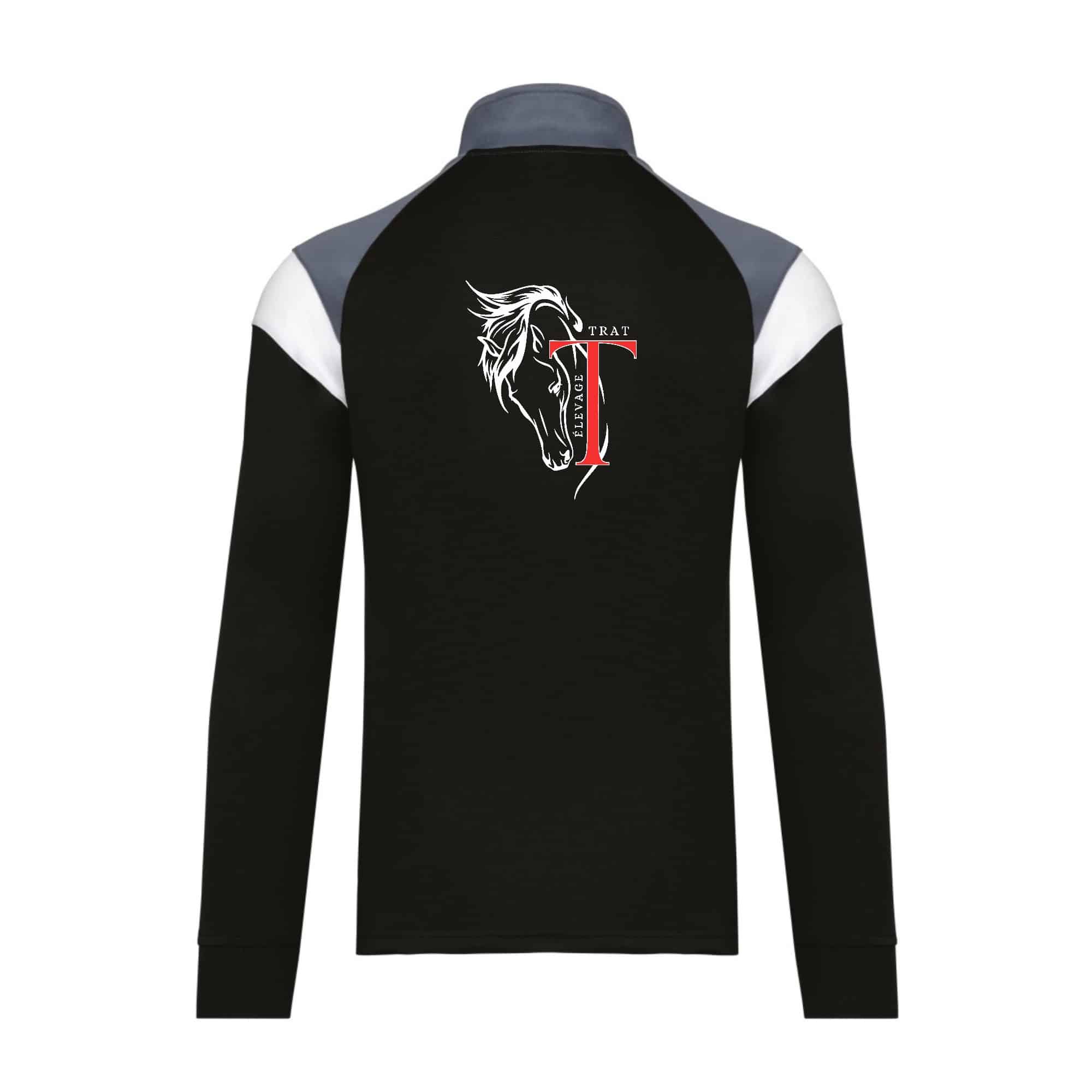 Veste de survêtement zippée (unisexe) - SCEA Élevage des Trat - Noir - PA390 – Image 3