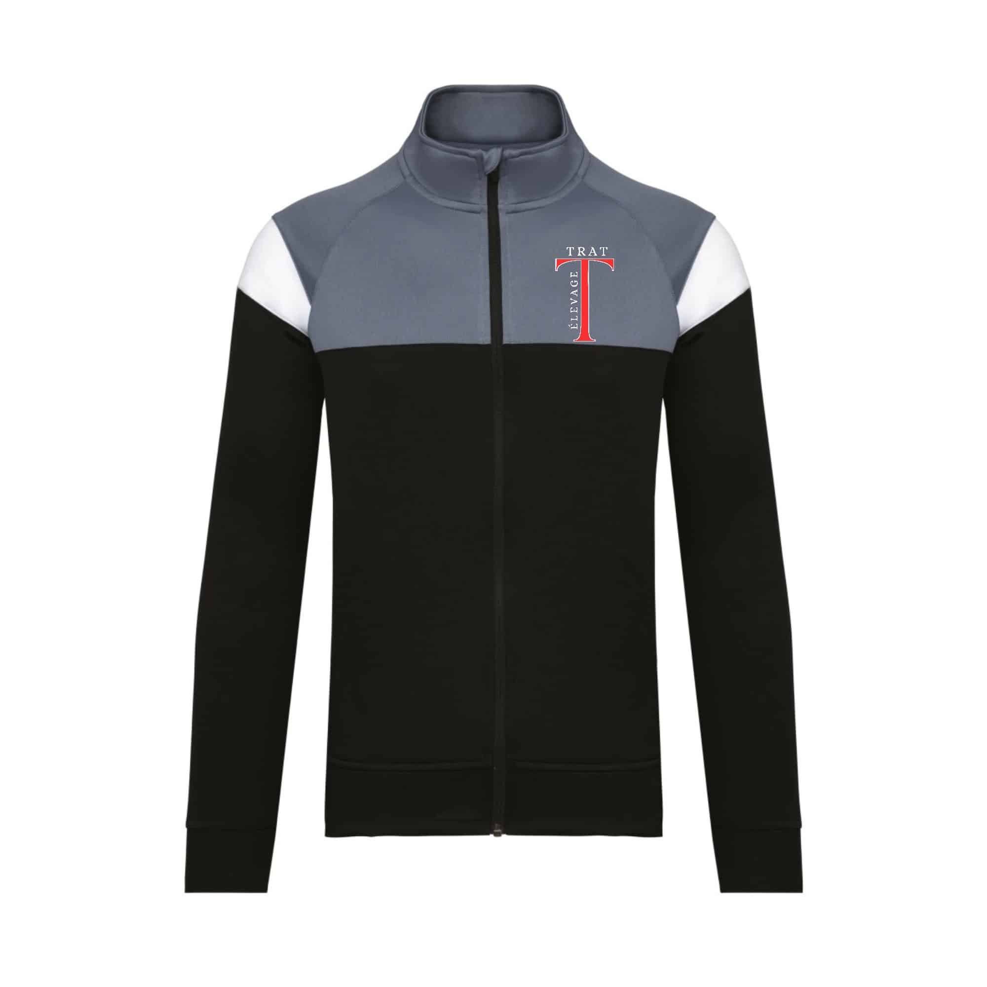 Veste de survêtement zippée (unisexe) - SCEA Élevage des Trat - Noir - PA390