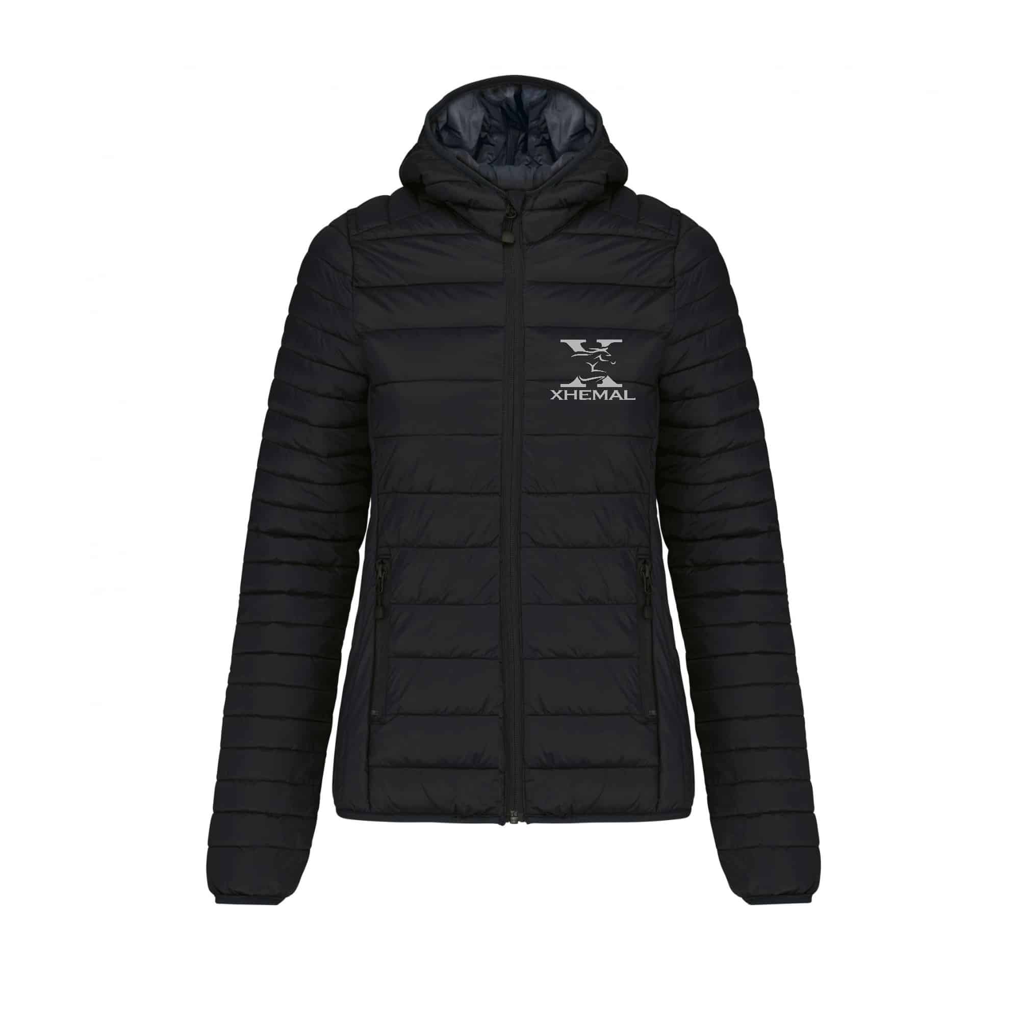 DOUDOUNE AVEC MANCHES ET CAPUCHE (femme) - Centre équestre d’unieux – Noir - K6111