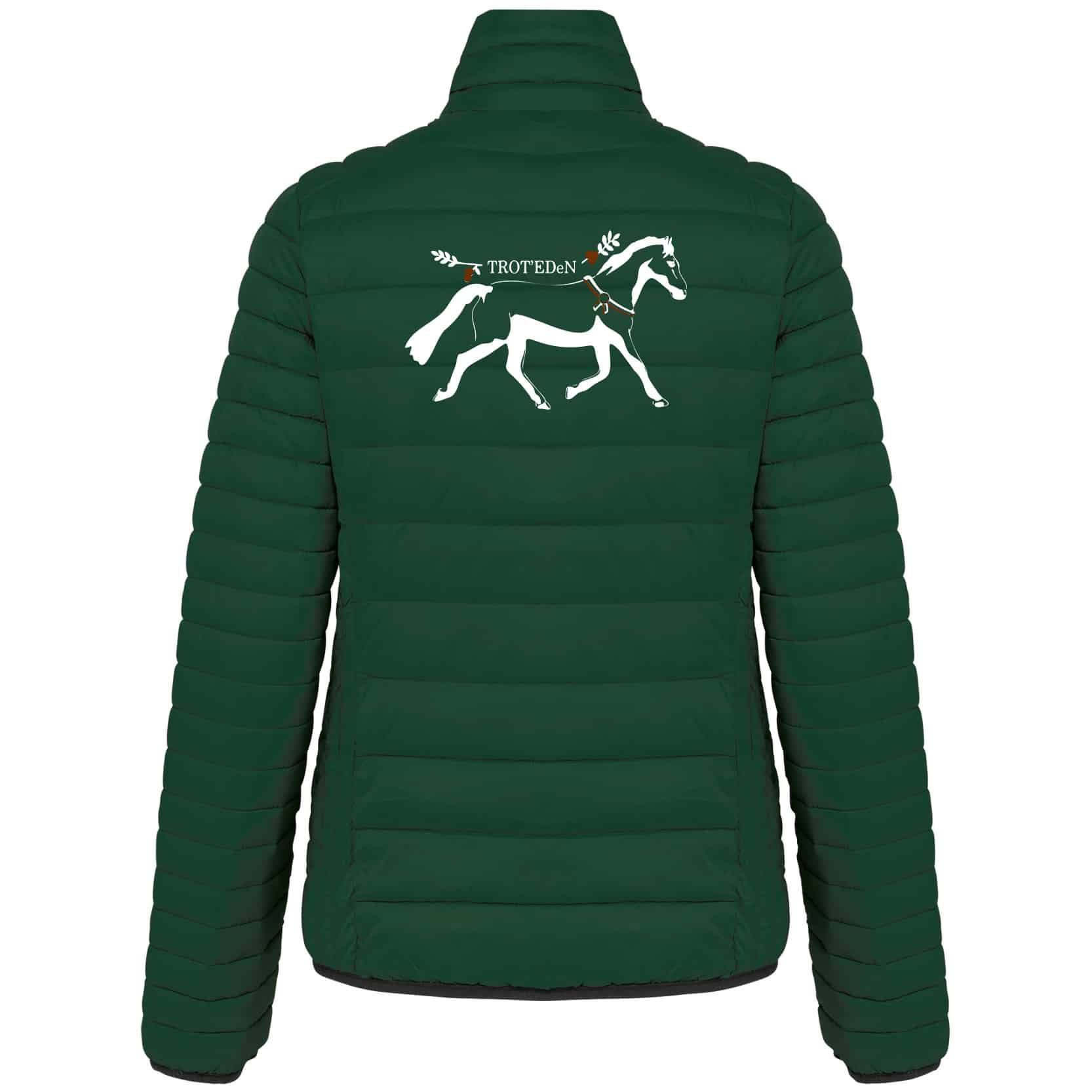 DOUDOUNE AVEC MANCHES (femme) - associtation TROT'EDeN - Vert Foret - K6121 – Image 3