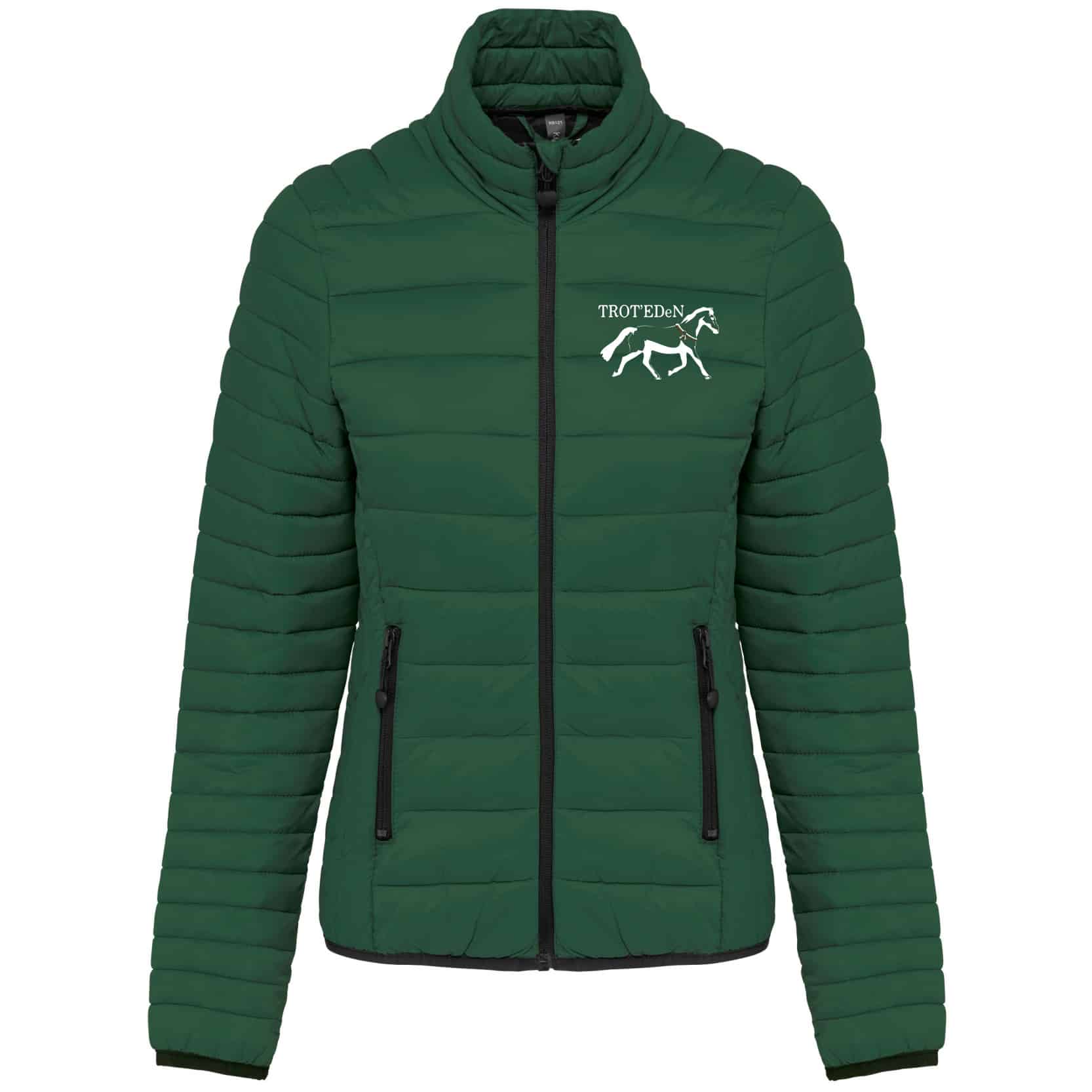 DOUDOUNE AVEC MANCHES (femme) - associtation TROT'EDeN - Vert Foret - K6121