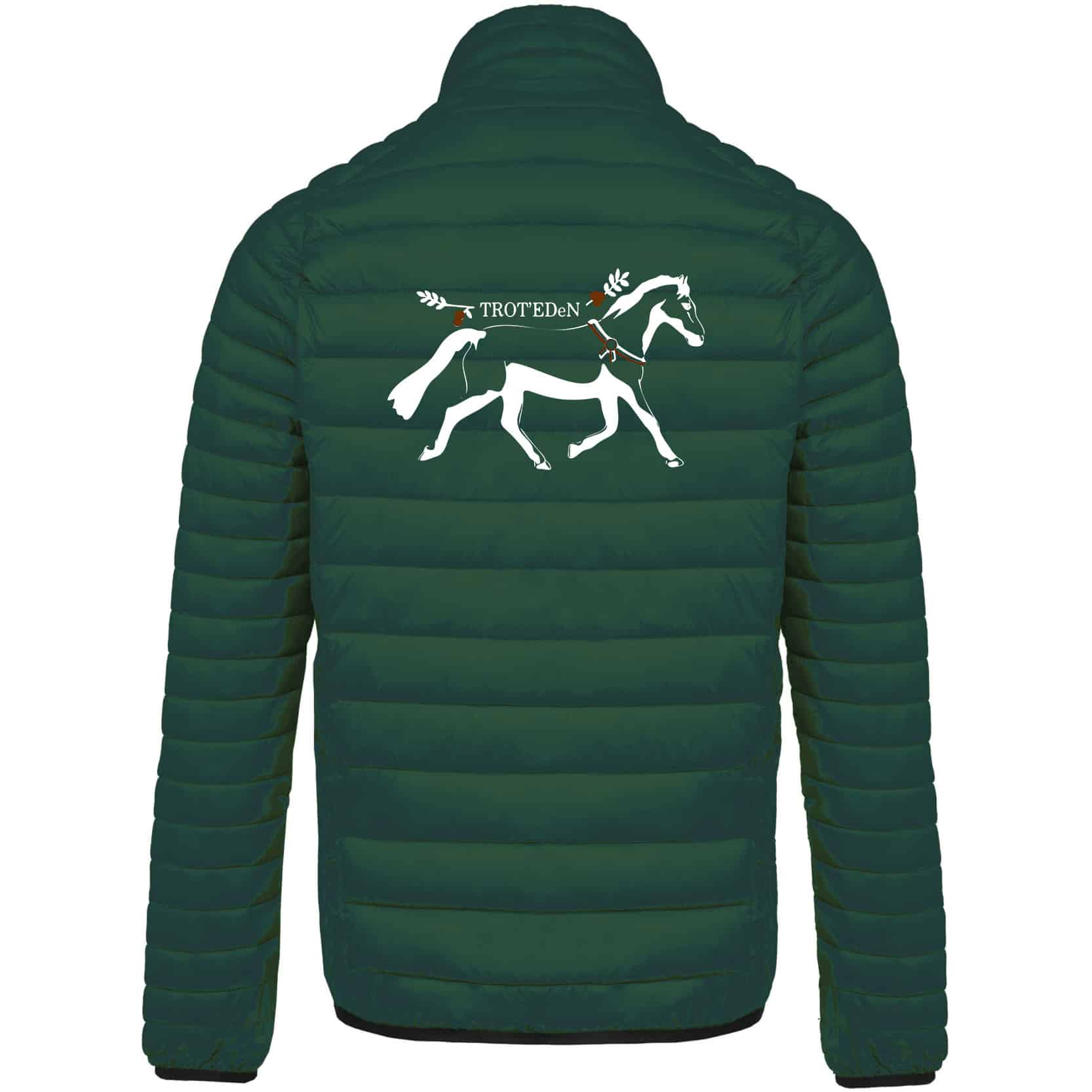 DOUDOUNE AVEC MANCHES (homme) - associtation TROT'EDeN - Vert Foret - K6120 – Image 3